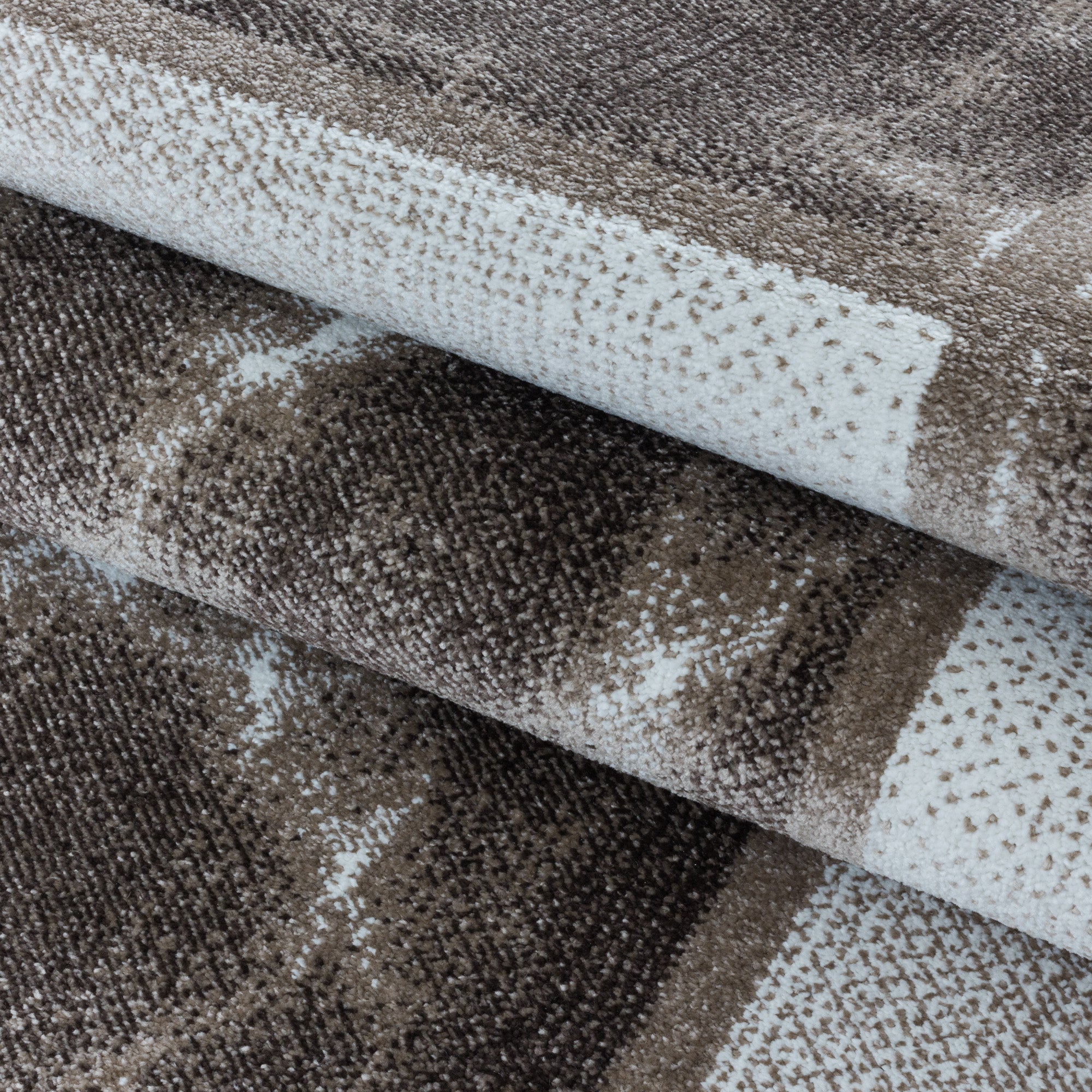 Modern Designer Wohnzimmer Teppich Weicher Kurzflor Kariert Design Robust