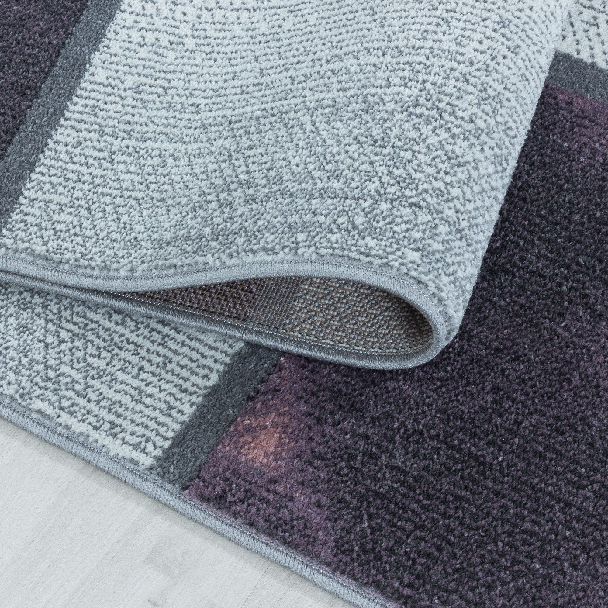 Modern Designer Wohnzimmer Teppich Weicher Kurzflor Kariert Design Robust