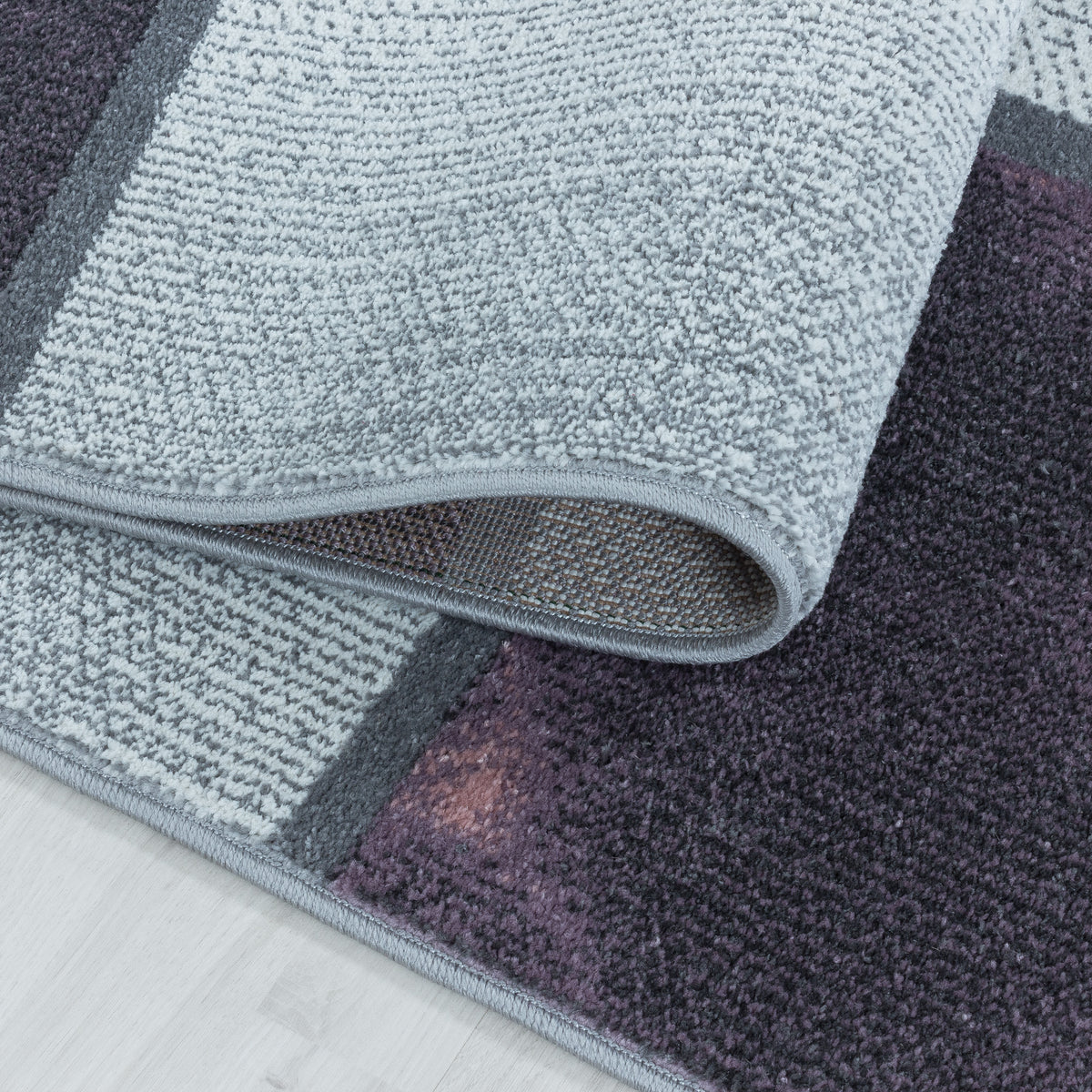 Modern Designer Wohnzimmer Teppich Weicher Kurzflor Kariert Design Robust