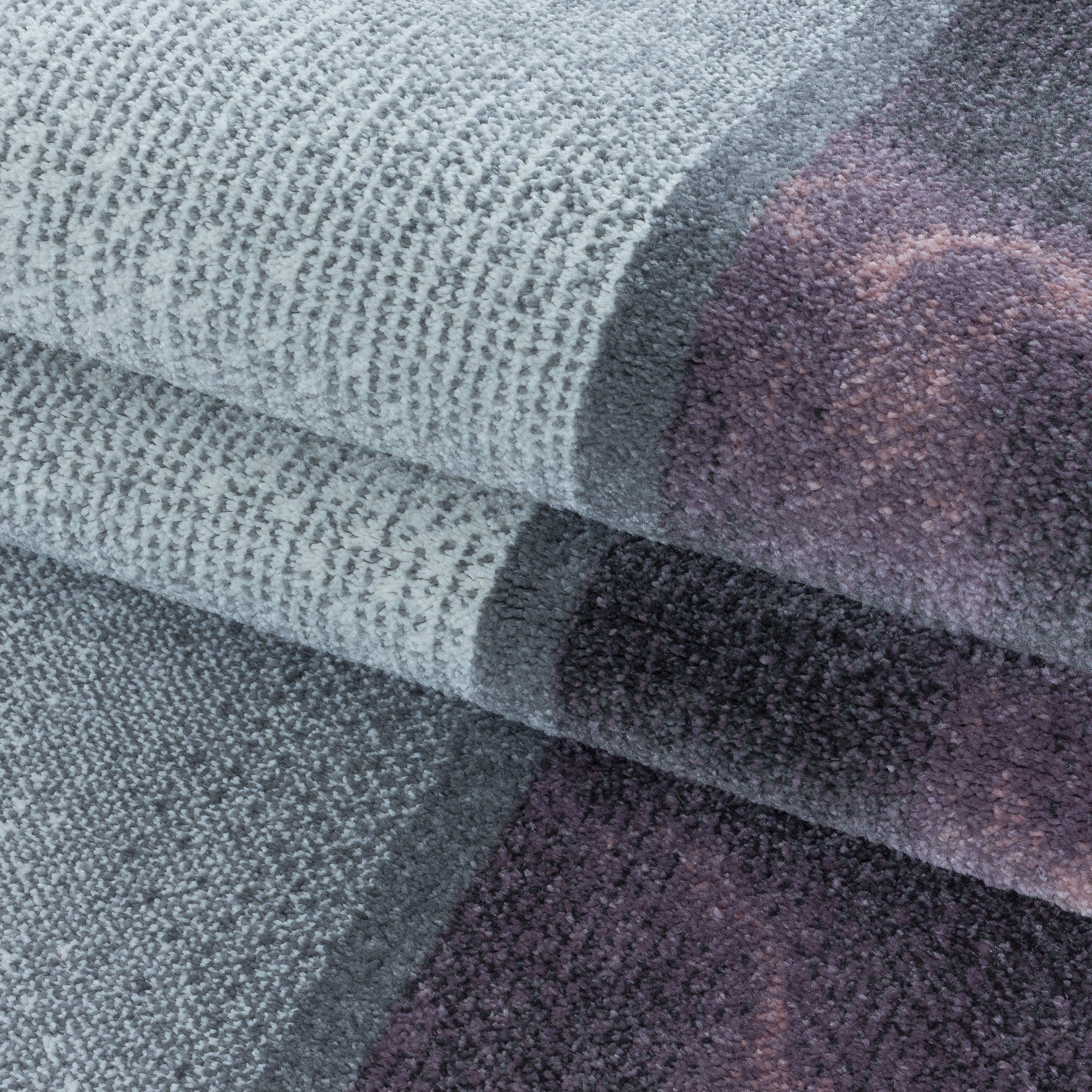 Modern Designer Wohnzimmer Teppich Weicher Kurzflor Kariert Design Robust