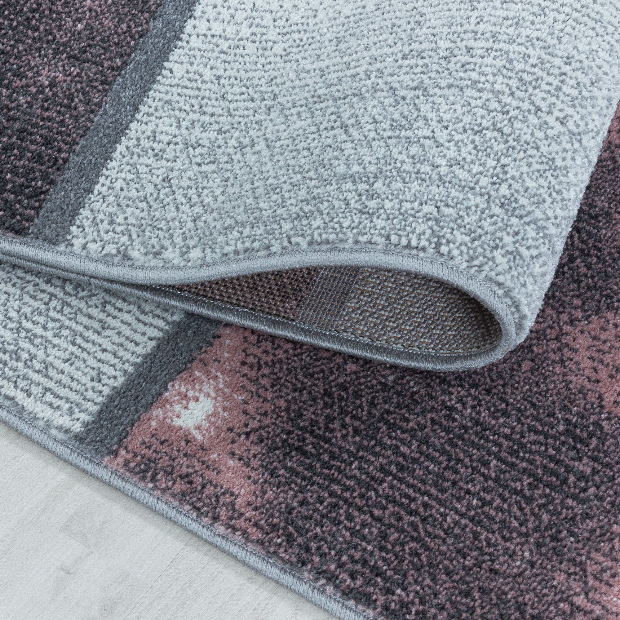 Modern Designer Wohnzimmer Teppich Weicher Kurzflor Kariert Design Robust