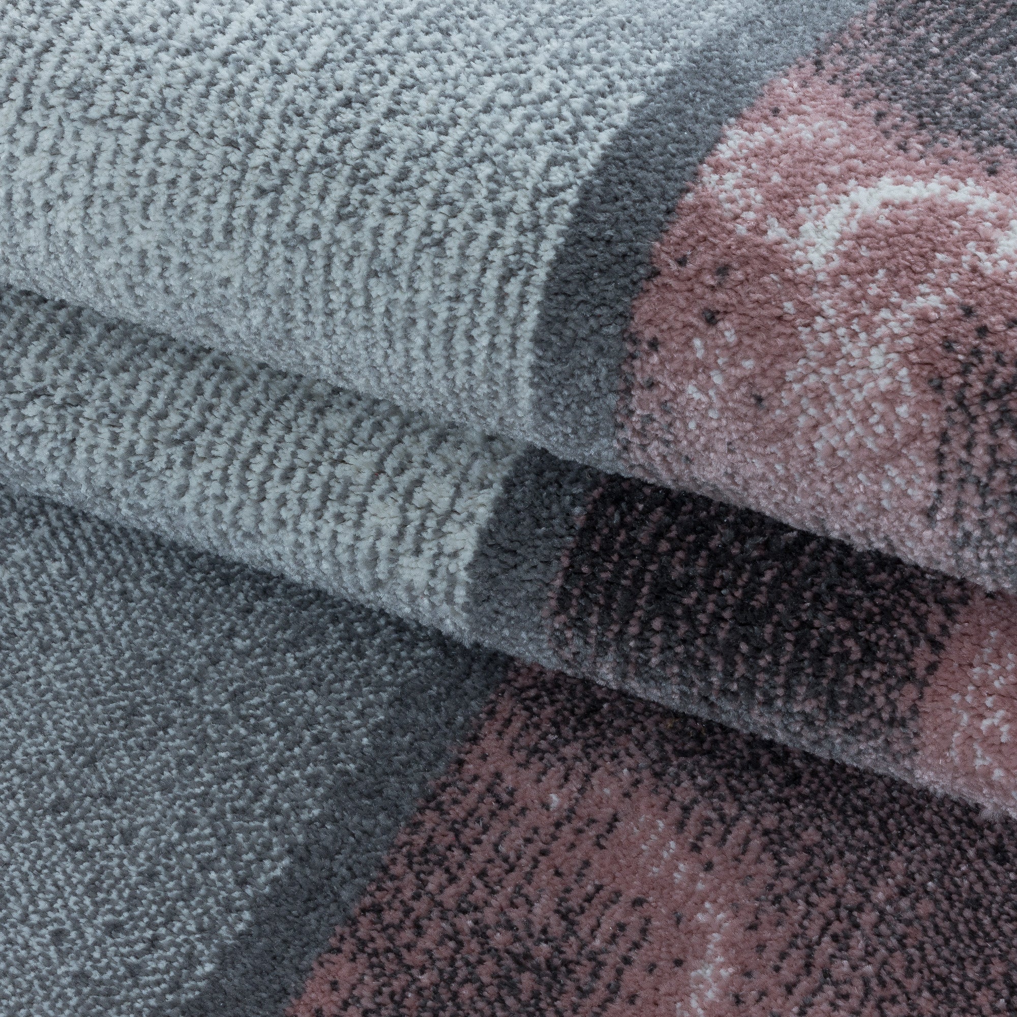 Modern Designer Wohnzimmer Teppich Weicher Kurzflor Kariert Design Robust