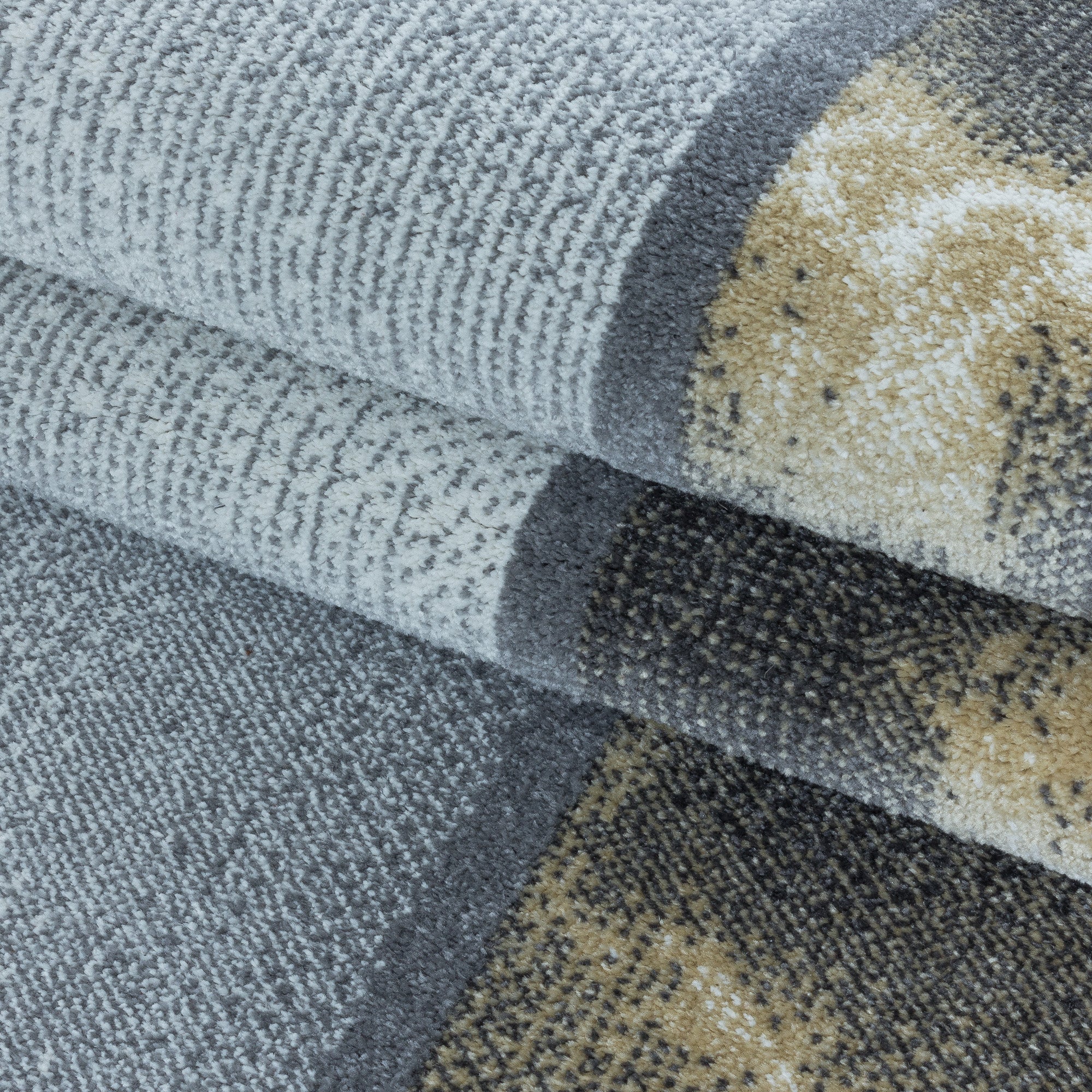 Modern Designer Wohnzimmer Teppich Weicher Kurzflor Kariert Design Robust