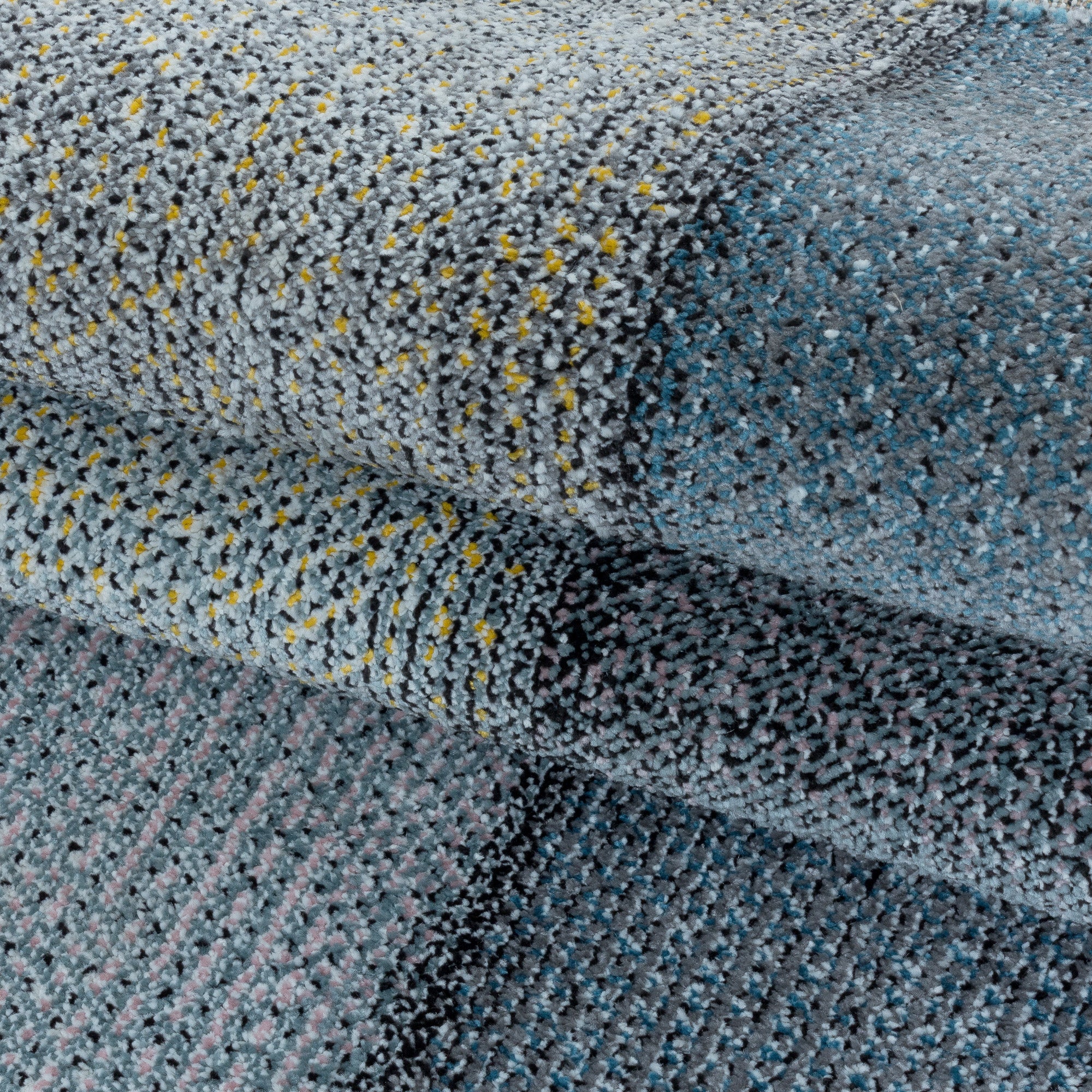Modern Designer Wohnzimmer Teppich Weicher Kurzflor Kariert Design Robust