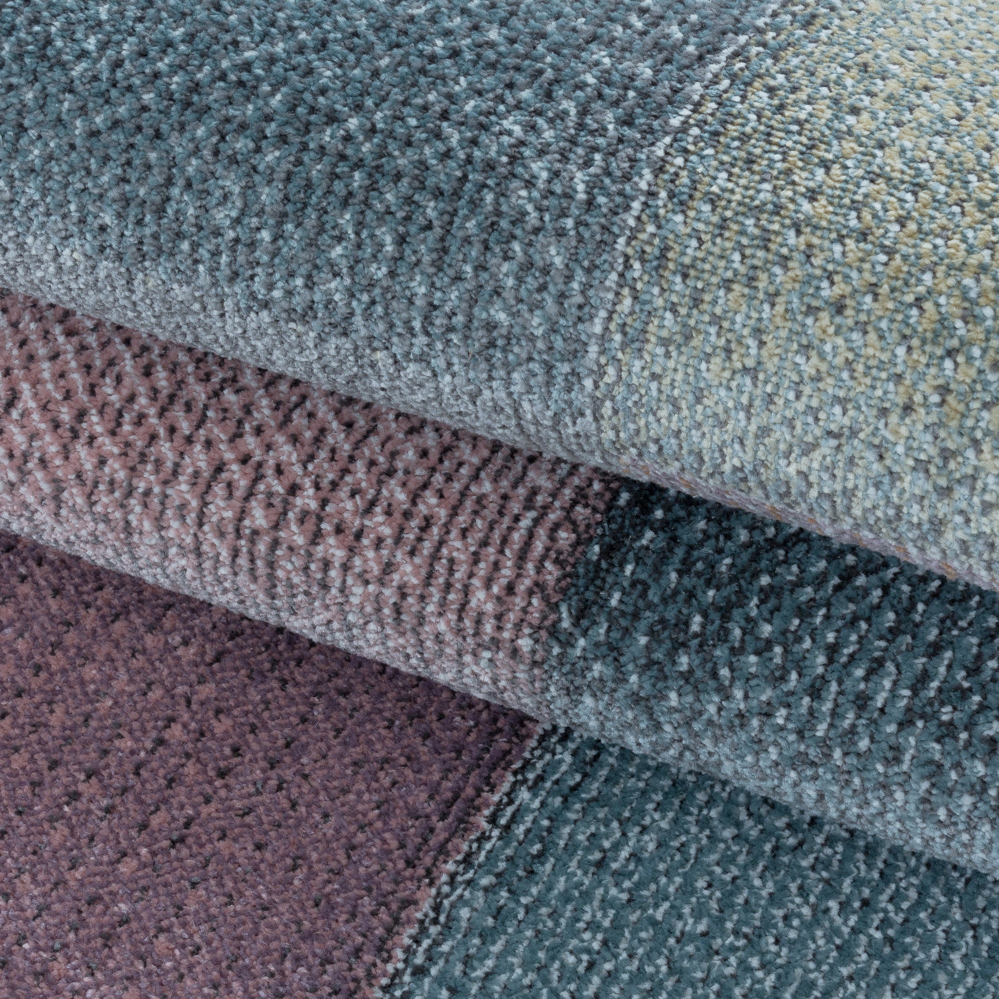 Modern Designer Wohnzimmer Teppich Weicher Kurzflor Kariert Design Robust