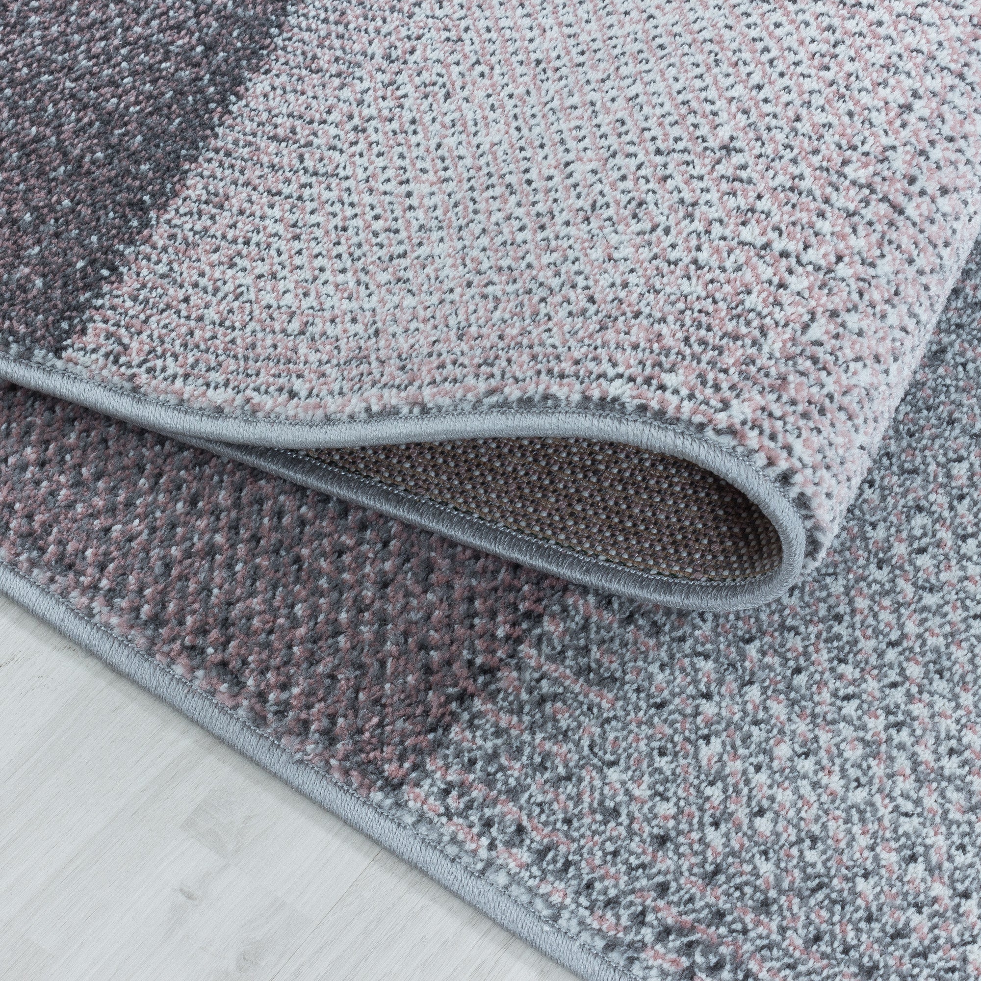 Modern Designer Wohnzimmer Teppich Weicher Kurzflor Kariert Design Robust