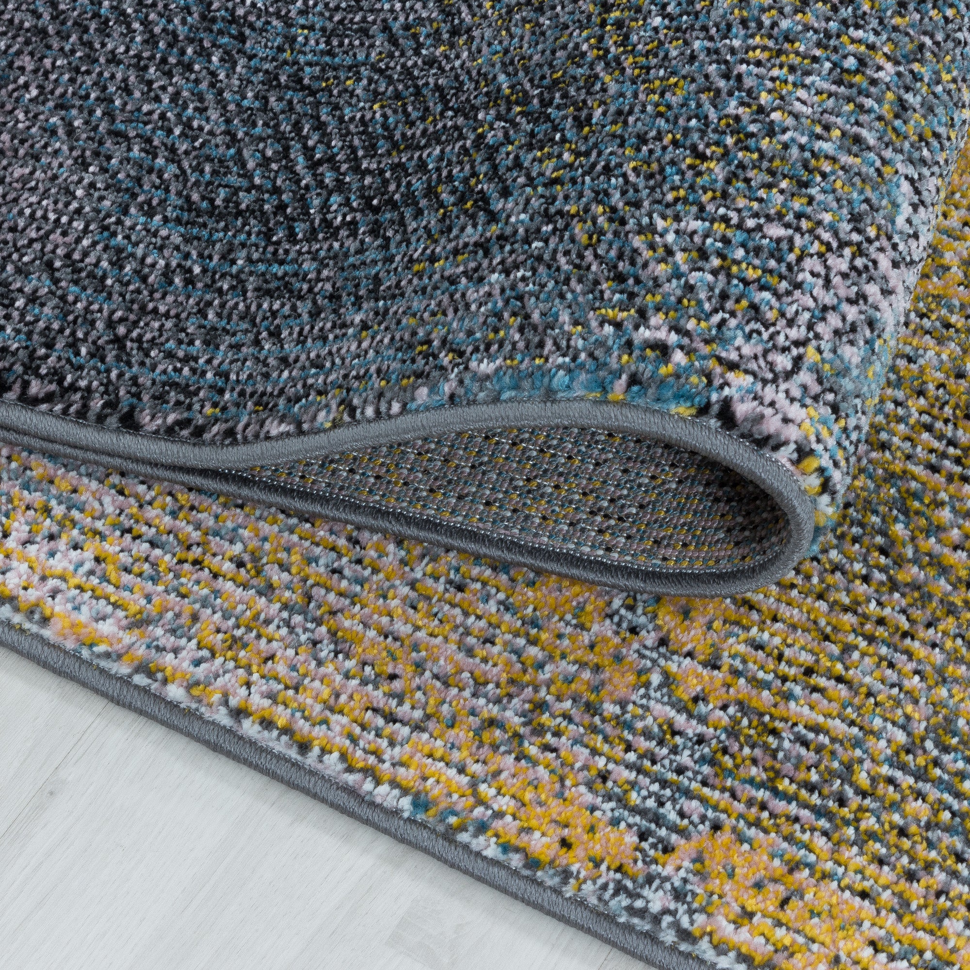 Modern Designer Wohnzimmer Teppich Weich Kurzflor Abstrakt Wellen Design Robust
