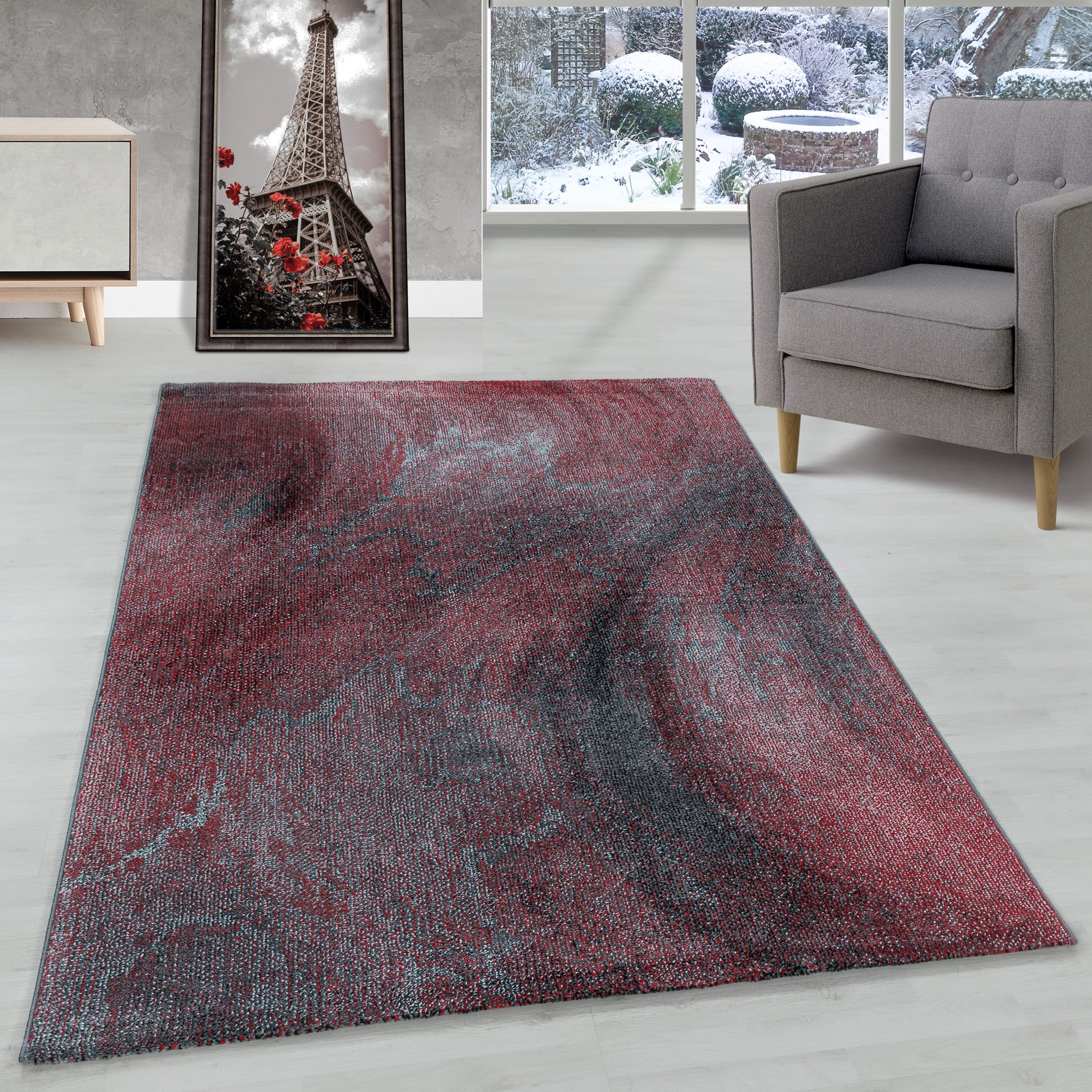 Modern Designer Wohnzimmer Teppich Weich Kurzflor Abstrakt Wellen Design Robust