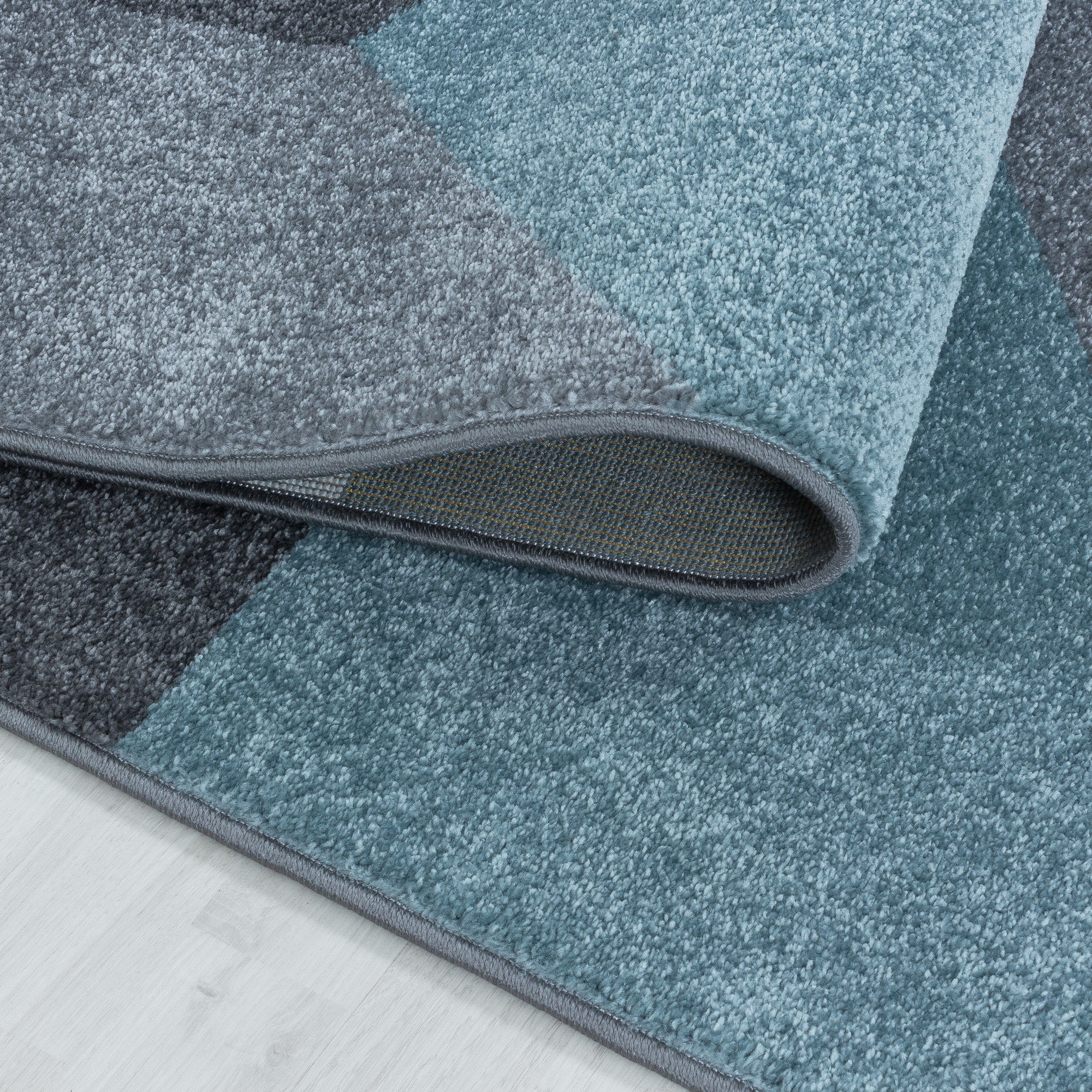 Modern Designer Wohnzimmer Teppich Weicher Kurzflor Geometrisch Design Robust
