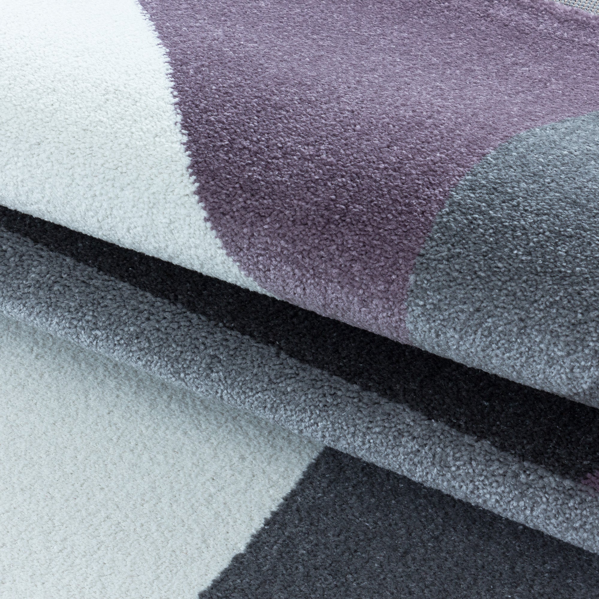 Modern Designer Wohnzimmer Teppich Weicher Kurzflor Geometrisch Design Robust