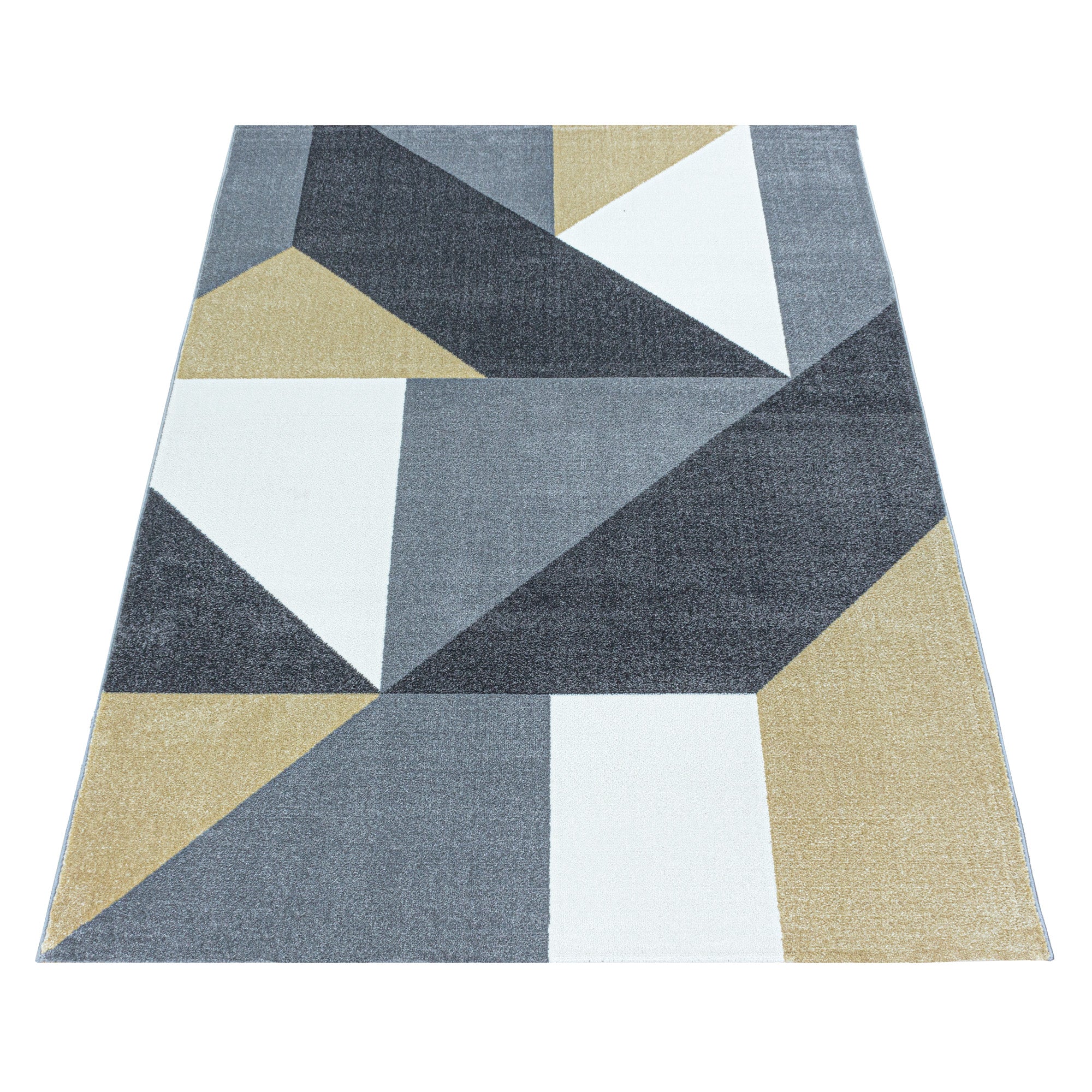 Modern Designer Wohnzimmer Teppich Weicher Kurzflor Geometrisch Design Robust