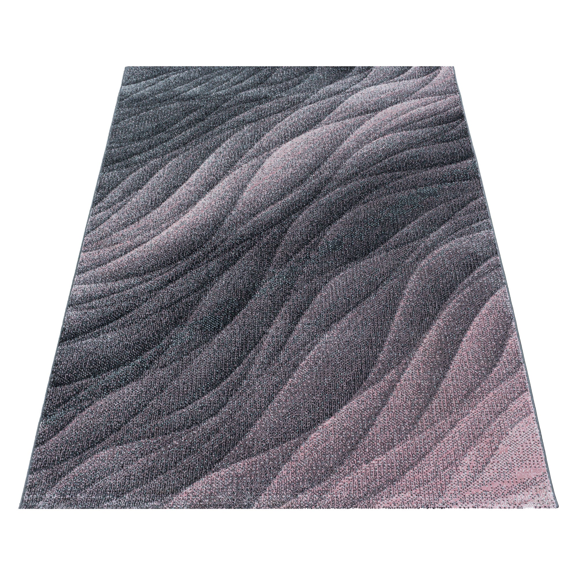 Modern Designer Wohnzimmer Teppich Weicher Kurzflor Abstrakt Wellen Design