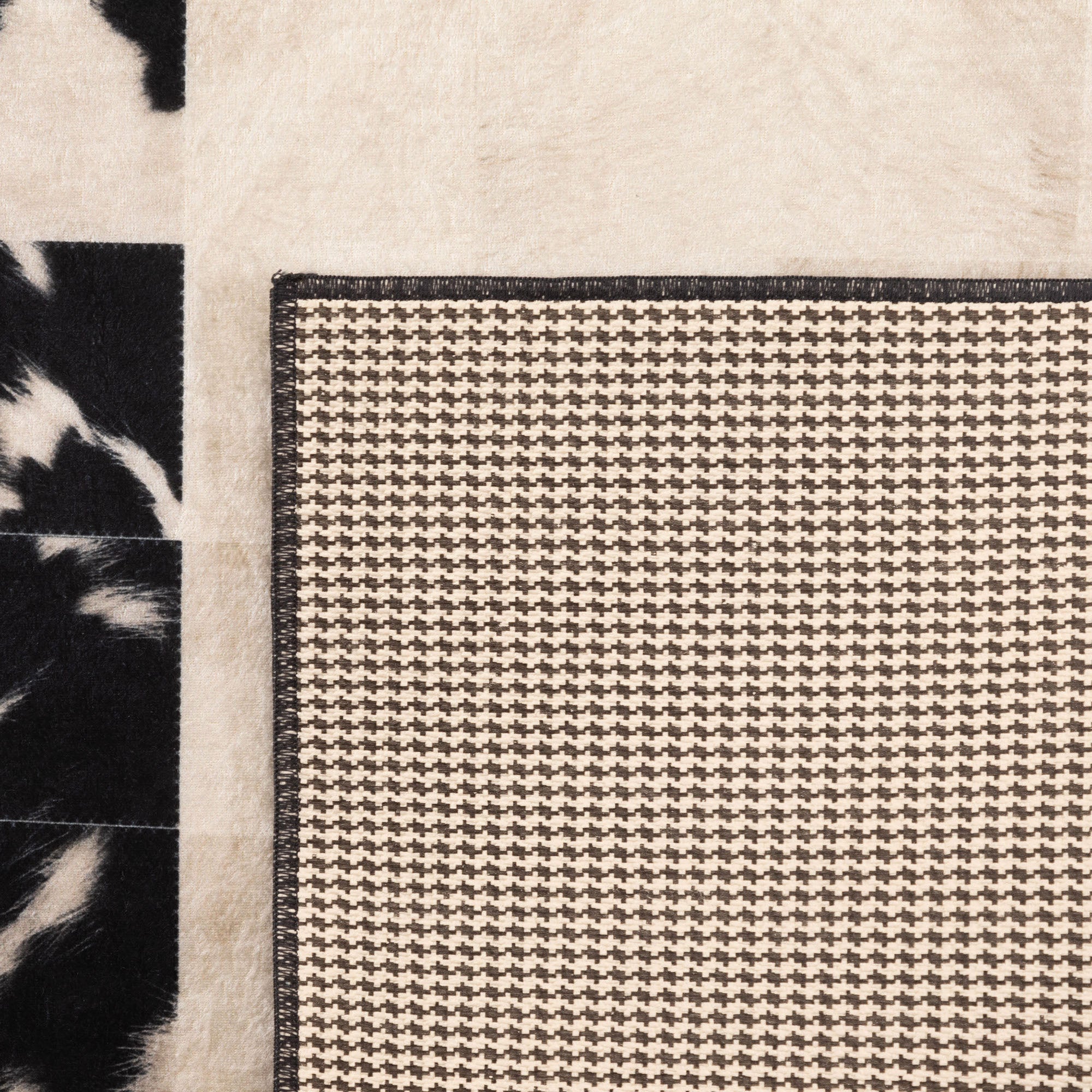 Waschbarer Teppich Wohnzimmer Flachgewebe Robust Patchwork Design Rutschfest