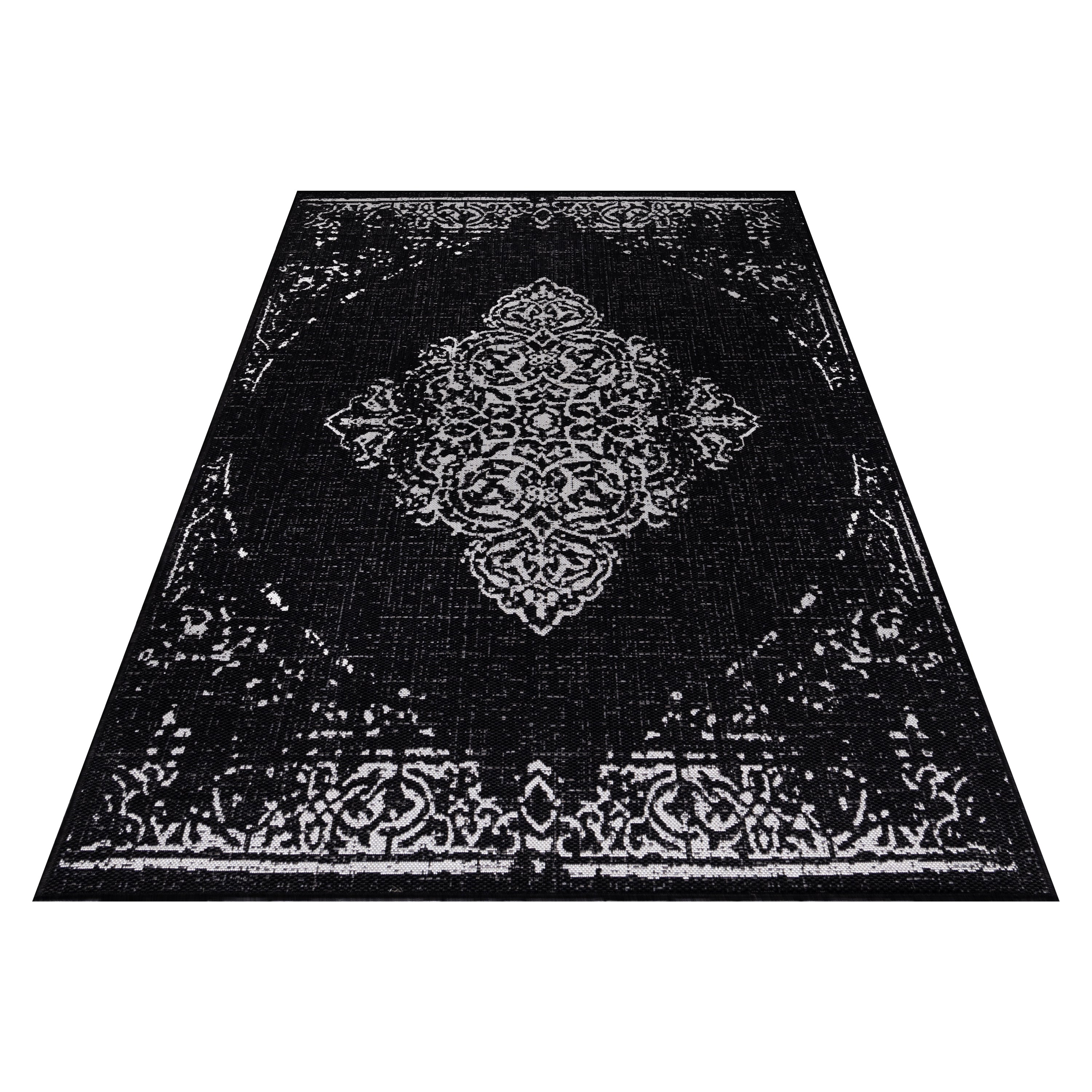 Indoor & Outdoor Rug Vintage Design Flat Weave Kitchen Rug Balcony Patio