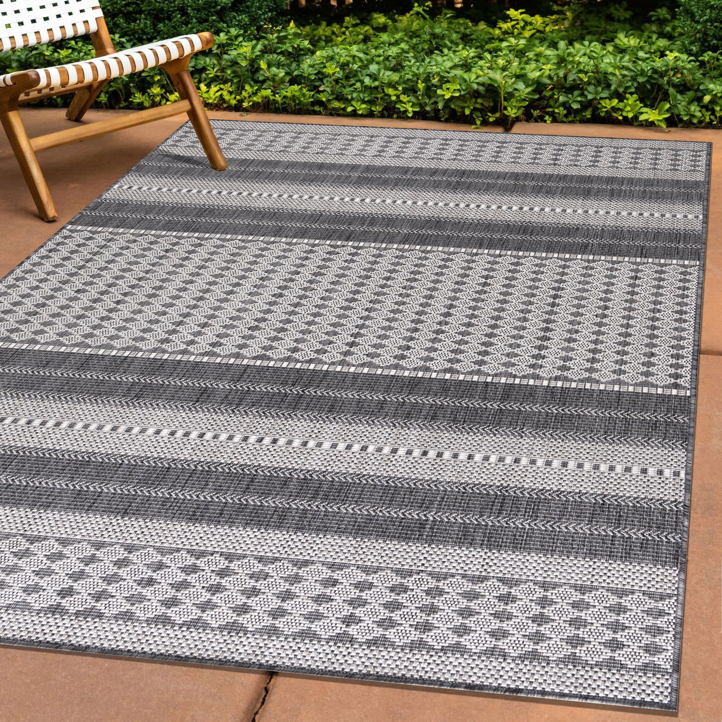 Indoor & Outdoor Rug Vintage Design Flat Weave Kitchen Rug Balcony Patio