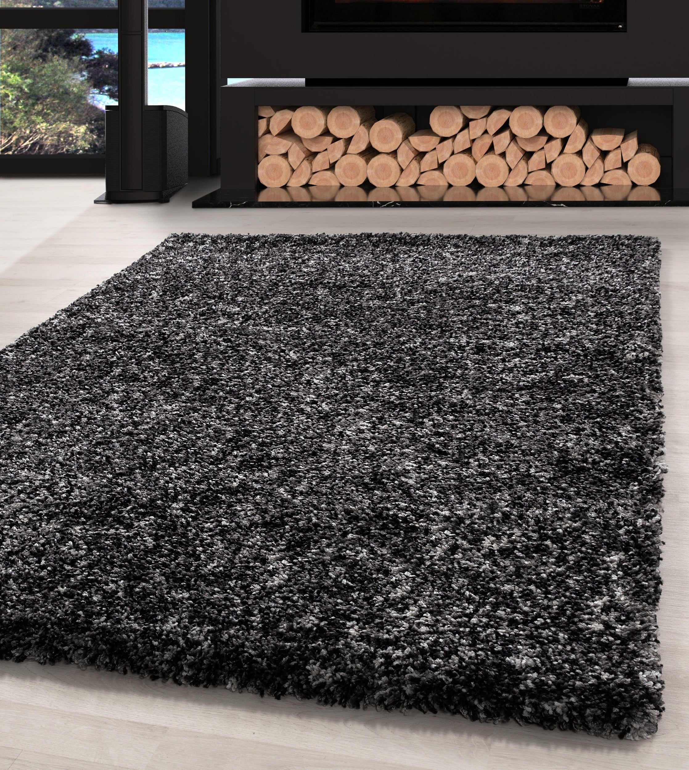Hochflor Shaggy Teppich Meliert Design Teppich Vintage-Stil Teppich Wohnzimmer