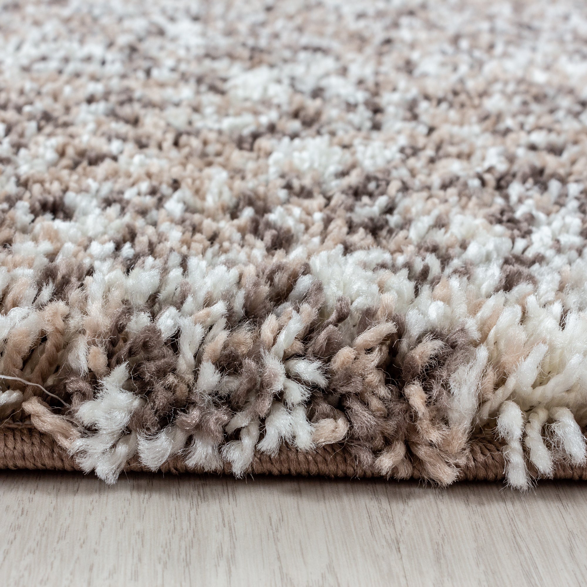 Runder Hochflor Shaggy Teppich Meliert Design Vintage-Stil Teppich Wohnzimmer