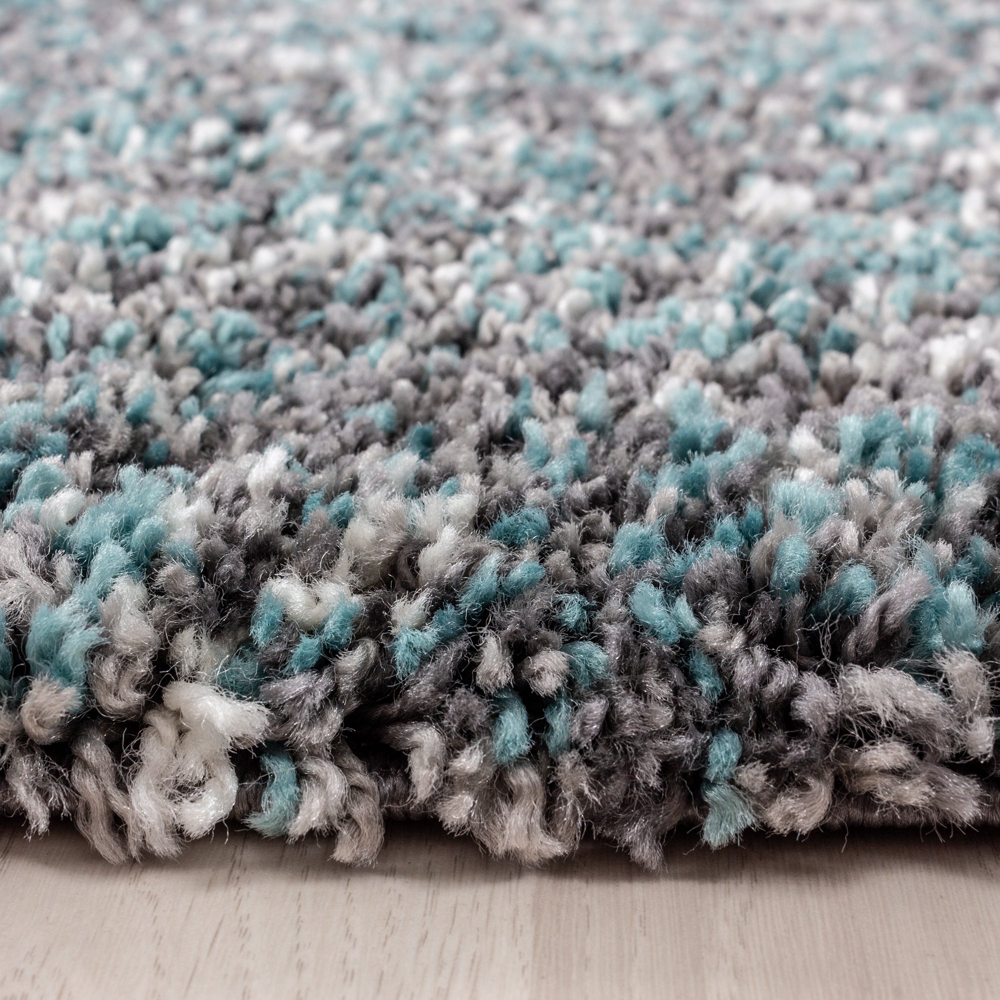 Runder Hochflor Shaggy Teppich Meliert Design Vintage-Stil Teppich Wohnzimmer