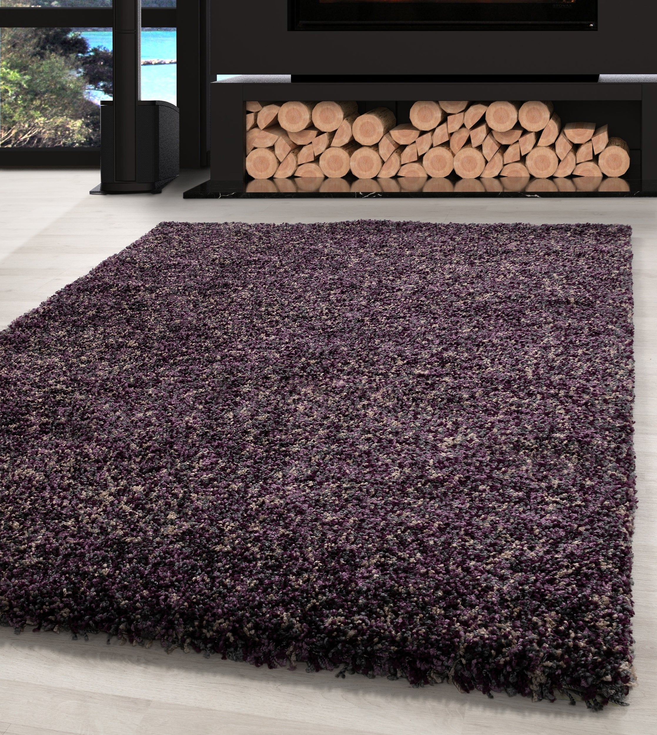 Hochflor Shaggy Teppich Meliert Design Teppich Vintage-Stil Teppich Wohnzimmer