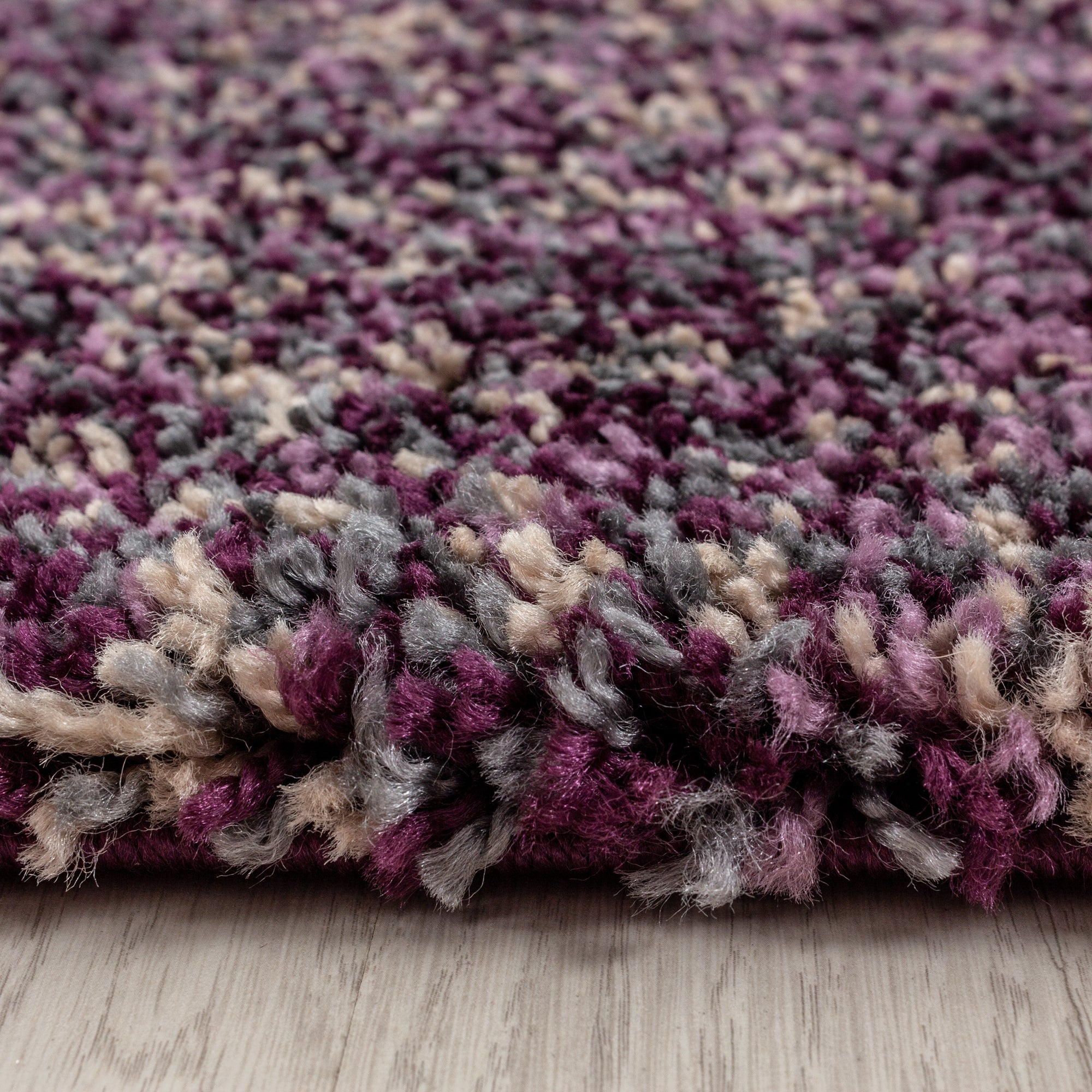 Runder Hochflor Shaggy Teppich Meliert Design Vintage-Stil Teppich Wohnzimmer