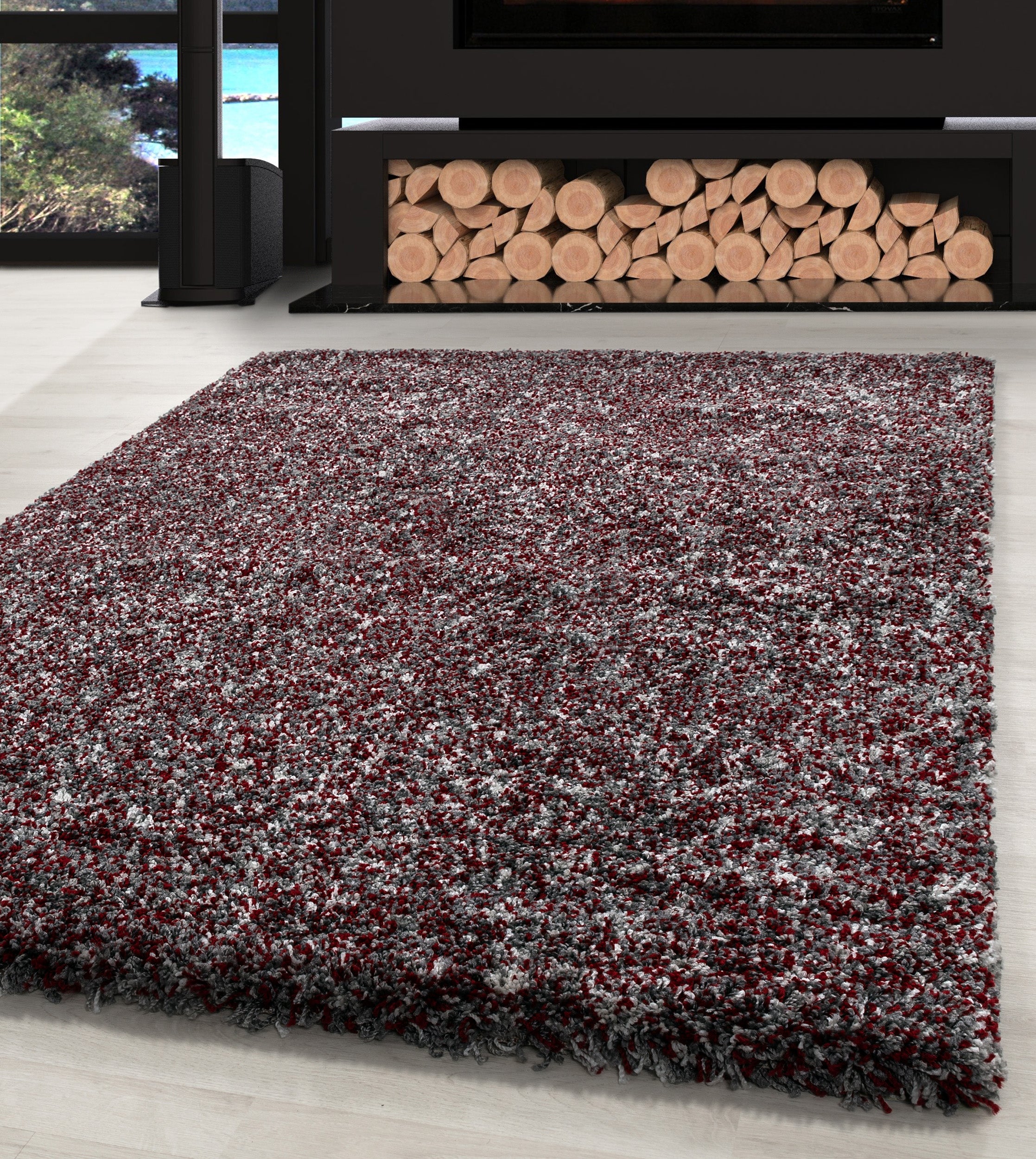 Hochflor Shaggy Teppich Meliert Design Teppich Vintage-Stil Teppich Wohnzimmer