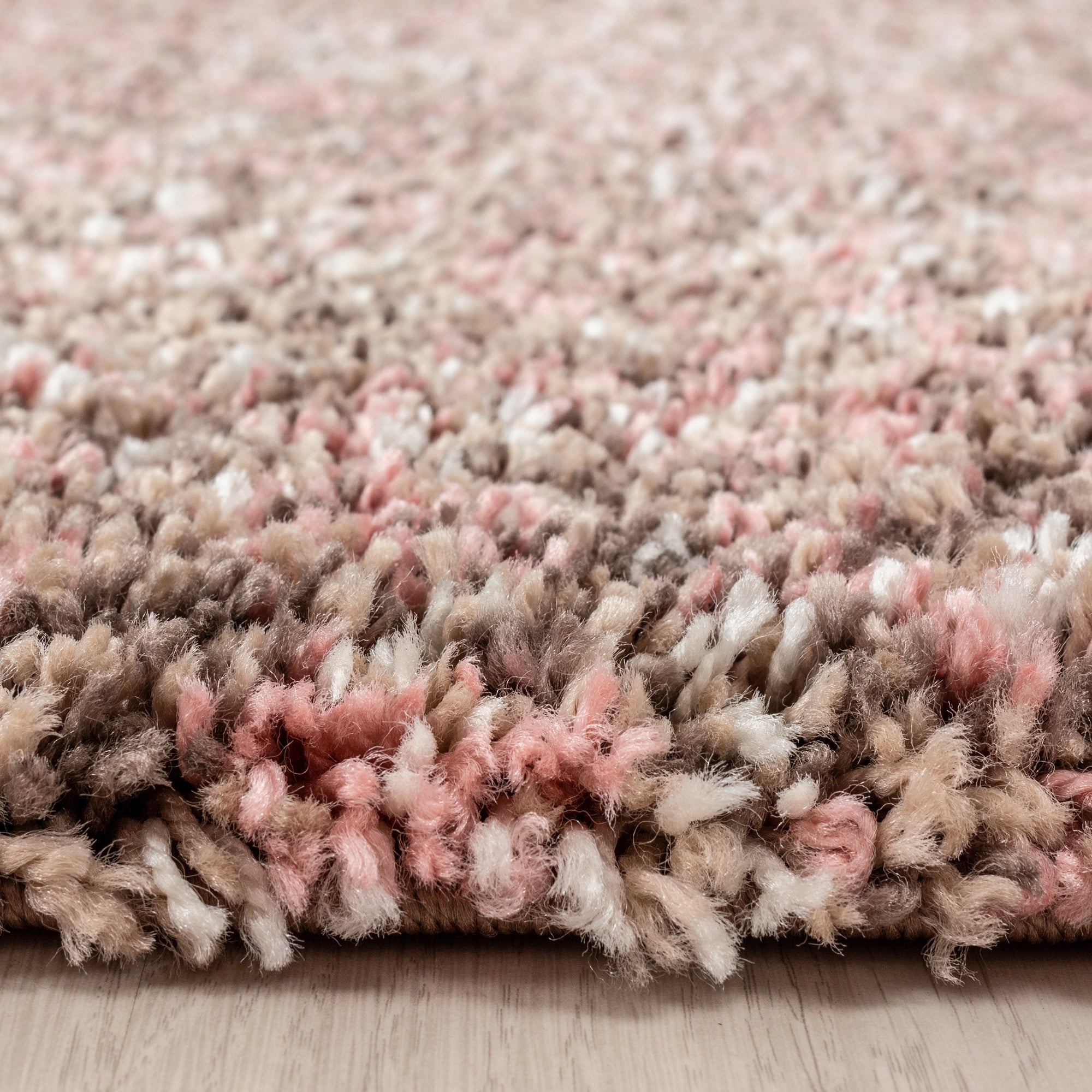 Runder Hochflor Shaggy Teppich Meliert Design Vintage-Stil Teppich Wohnzimmer