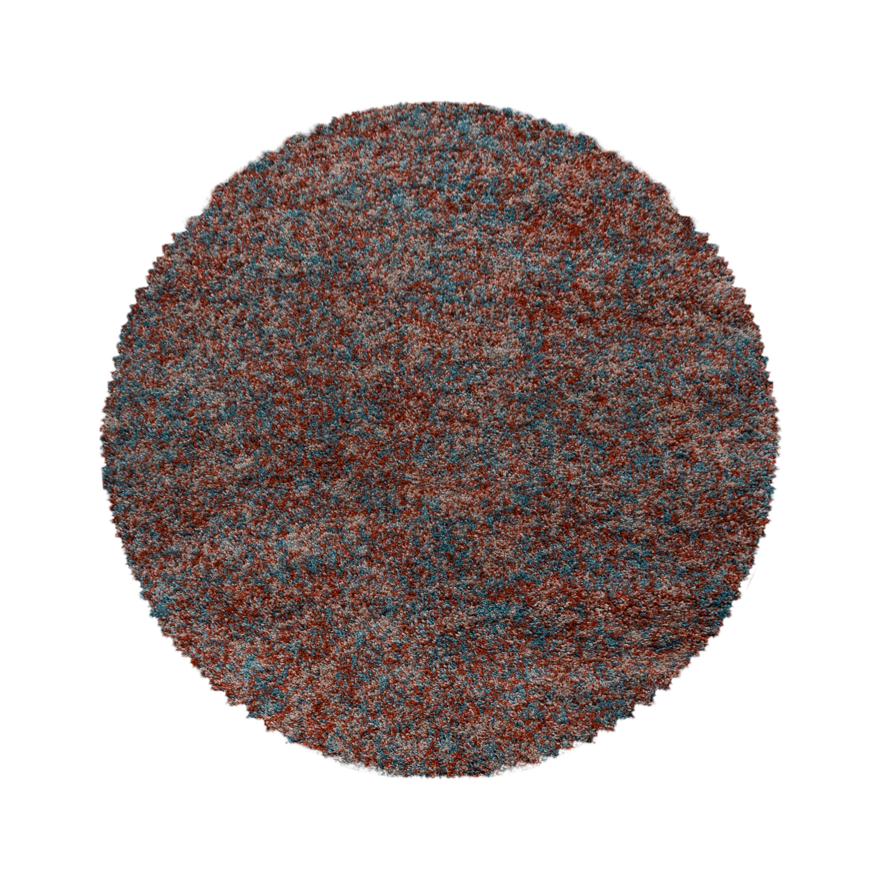 Runder Hochflor Shaggy Teppich Meliert Design Vintage-Stil Teppich Wohnzimmer