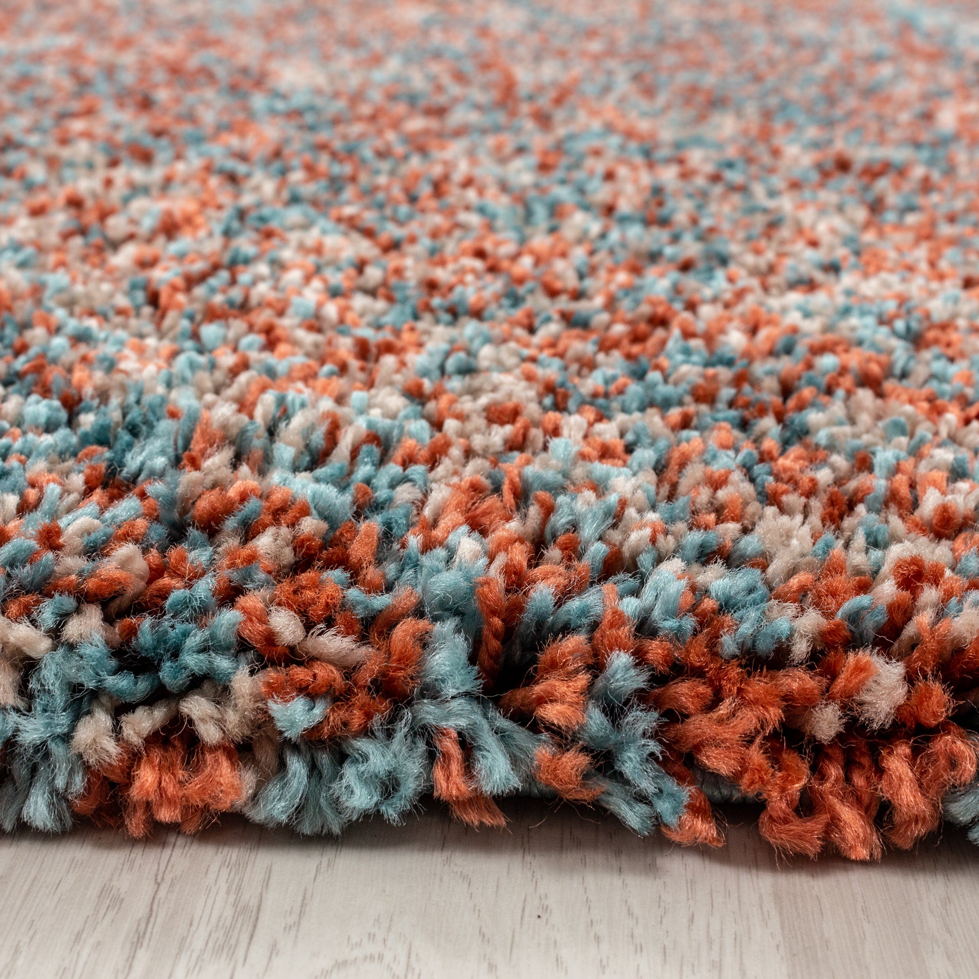 Runder Hochflor Shaggy Teppich Meliert Design Vintage-Stil Teppich Wohnzimmer