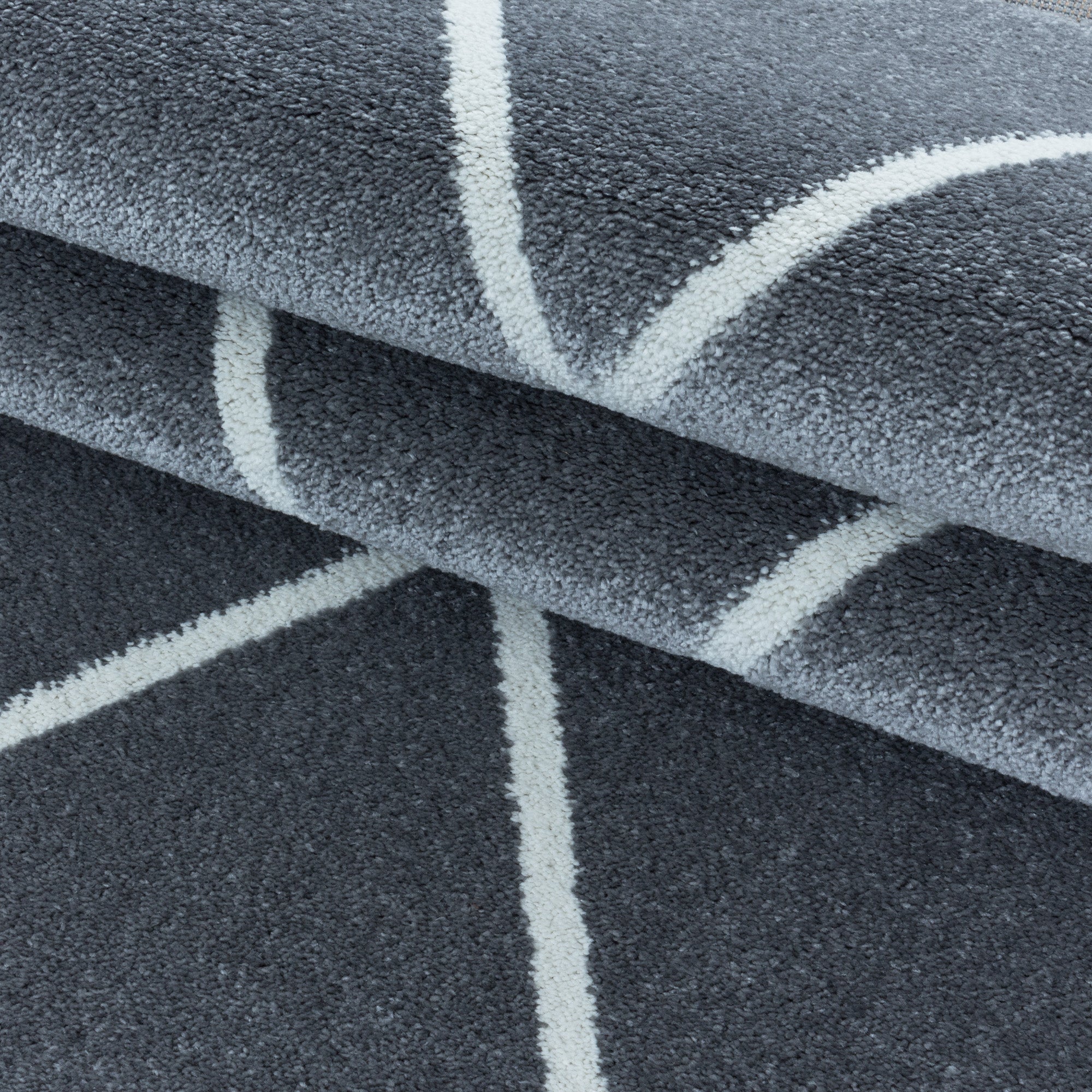 Modern Designer Kurzflor Teppich Wohnzimmer Geometrisch Design Robust