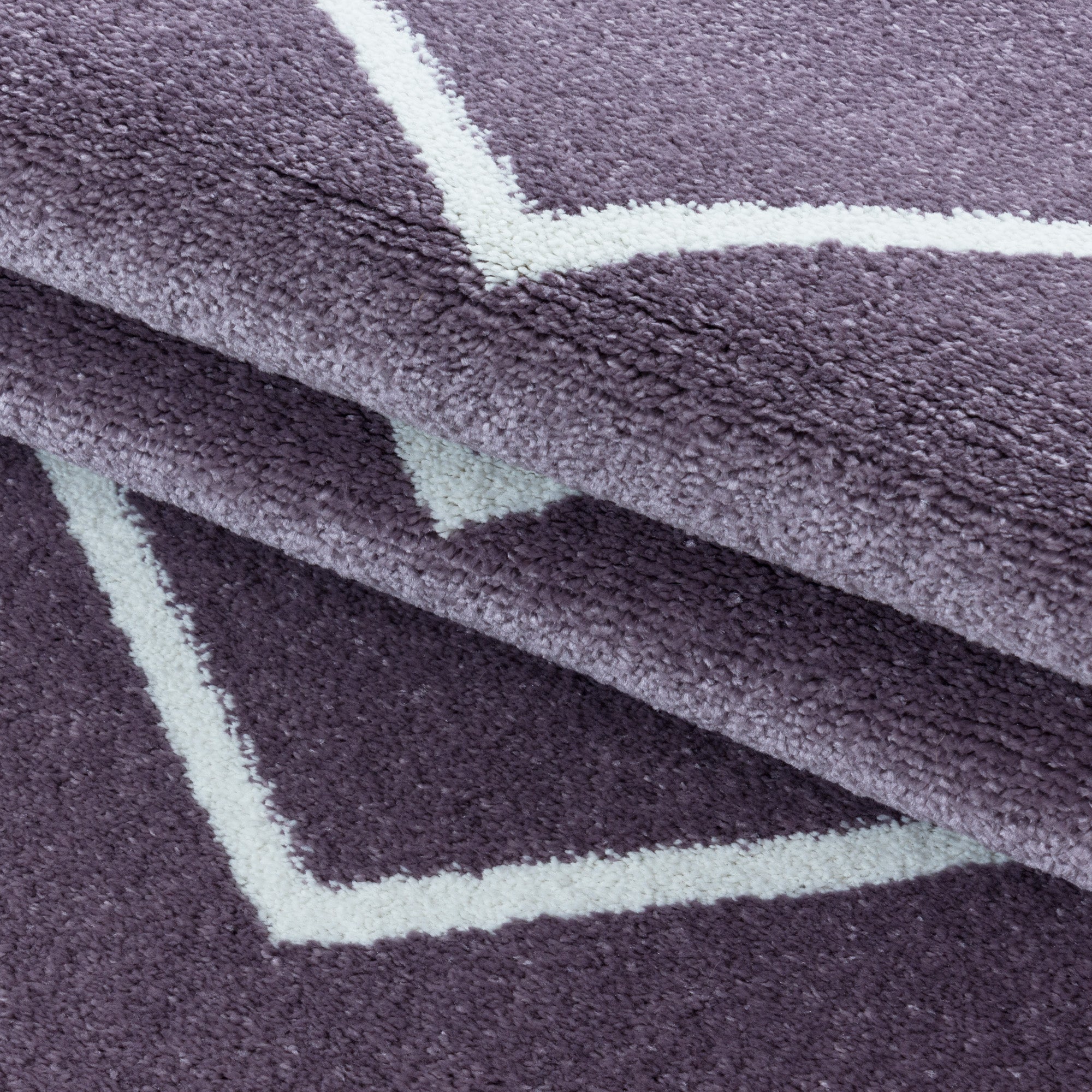 Modern Designer Kurzflor Teppich Wohnzimmer Chevron Design Robust Pflegeleicht