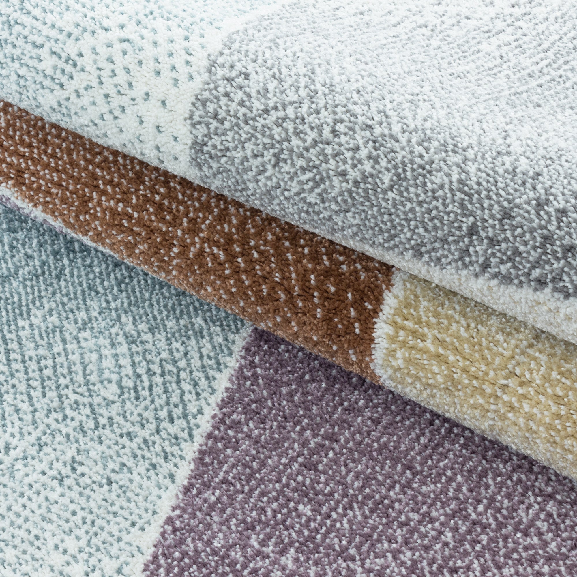 Modern Designer Kurzflor Teppich Wohnzimmer Abstrakt Design Robust Pflegeleicht