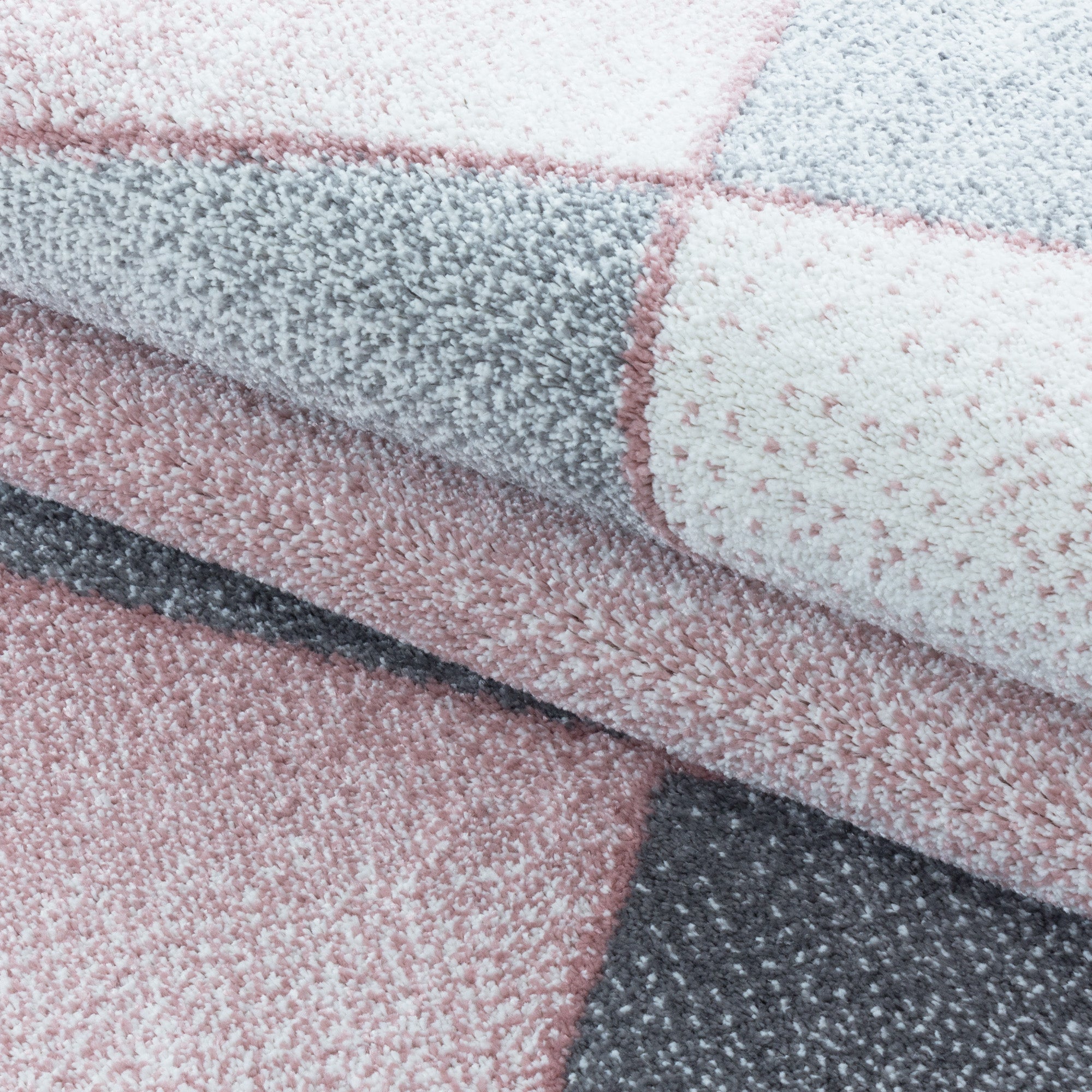 Modern Designer Kurzflor Teppich Wohnzimmer Abstrakt Design Robust Pflegeleicht