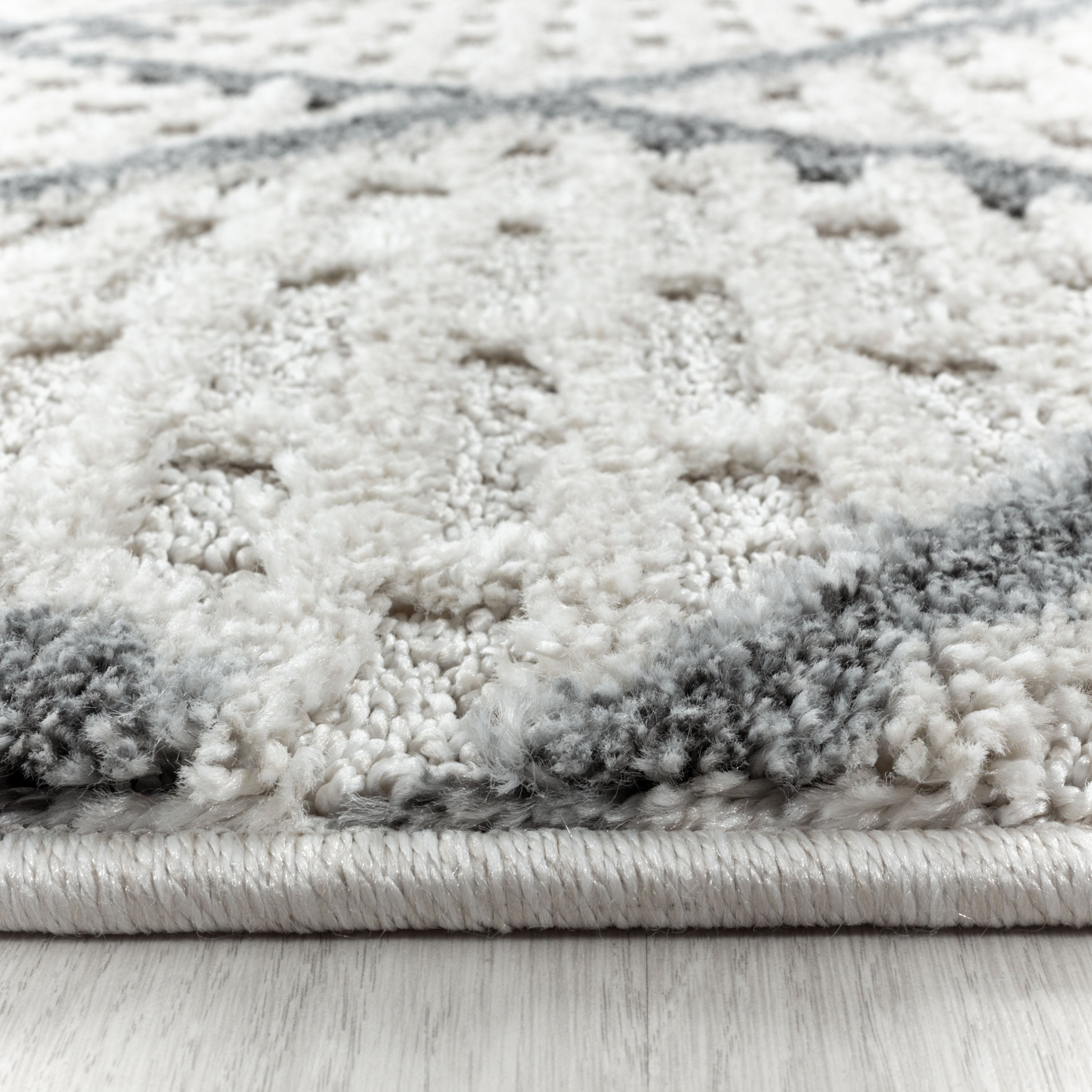 Teppich Wohnzimmer Boho Design Hoch-Tief Effekt 3D Optik Skandinavische Stil