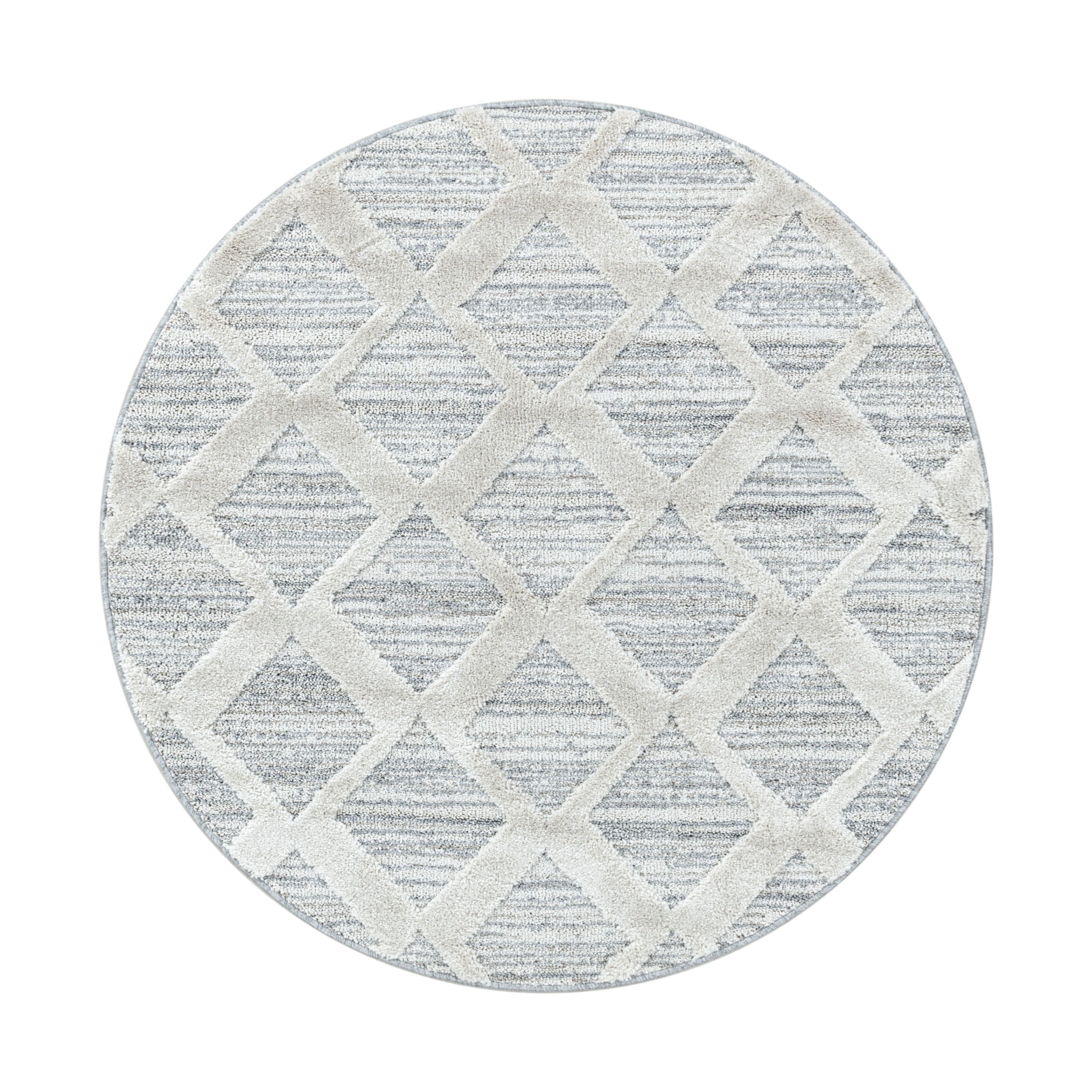 Teppich Wohnzimmer Boho Design Hoch-Tief Effekt 3D Optik Skandinavische Stil