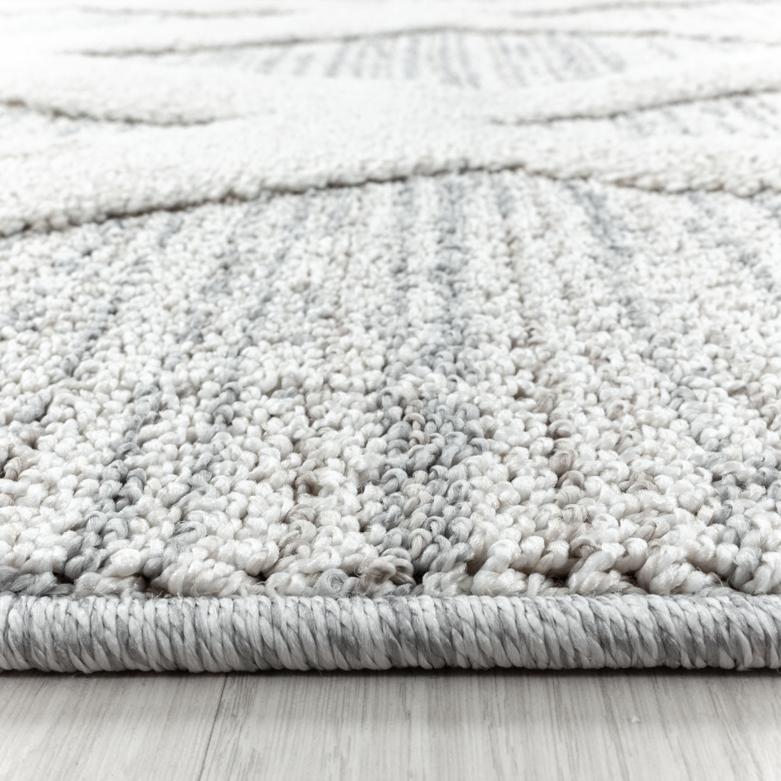 Teppich Wohnzimmer Boho Design Hoch-Tief Effekt 3D Optik Skandinavische Stil