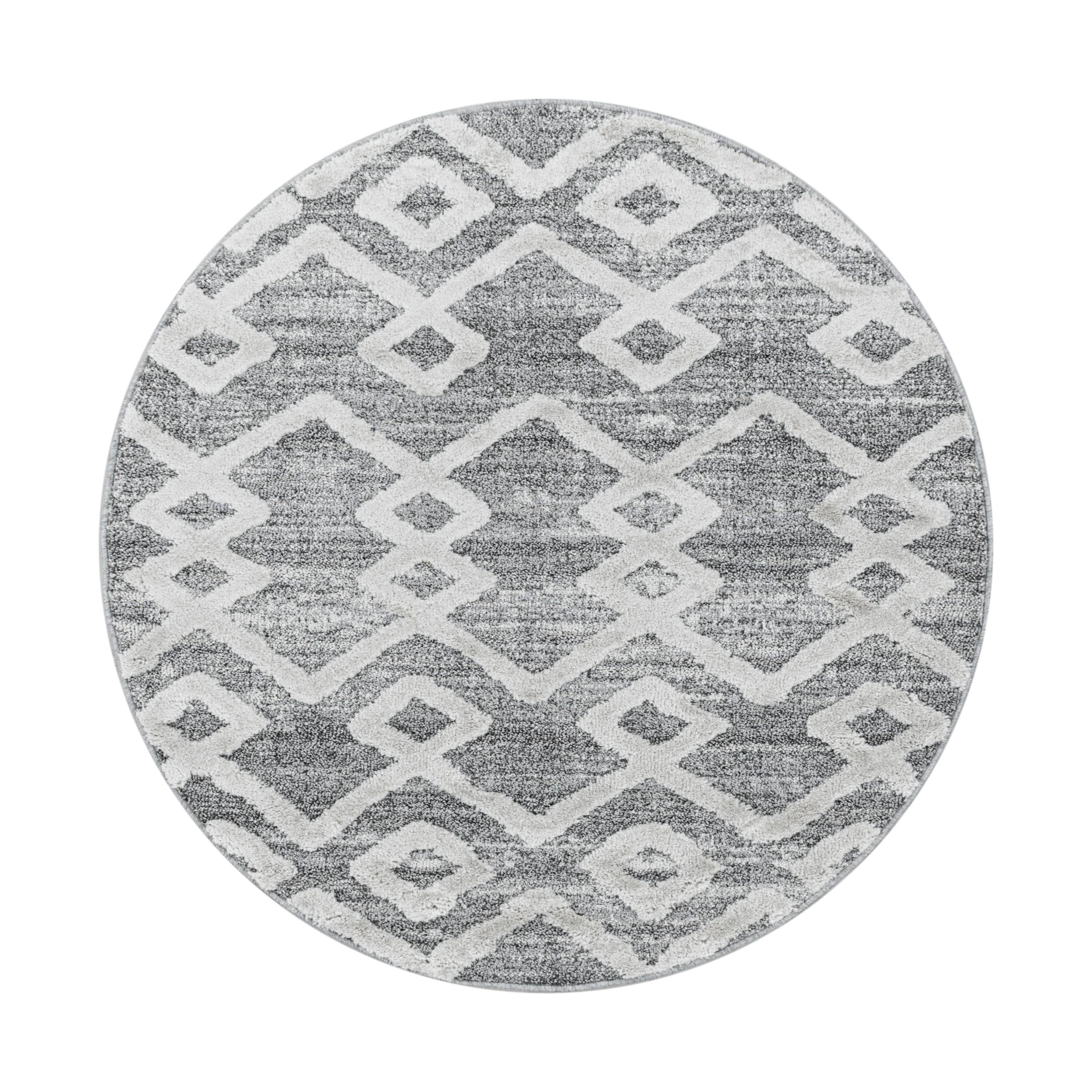 Teppich Wohnzimmer Boho Design Hoch-Tief Effekt 3D Optik Skandinavische Stil