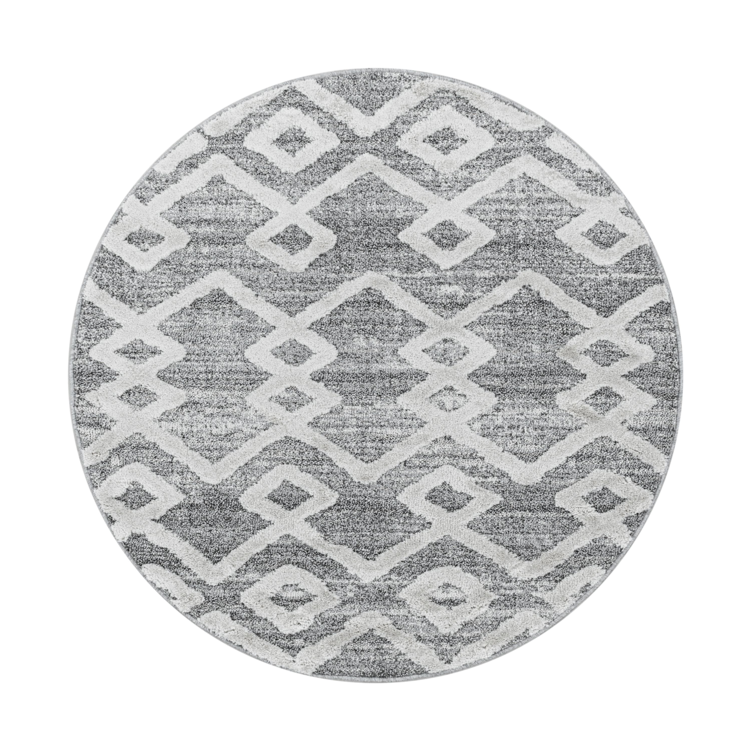 Teppich Wohnzimmer Boho Design Hoch-Tief Effekt 3D Optik Skandinavische Stil