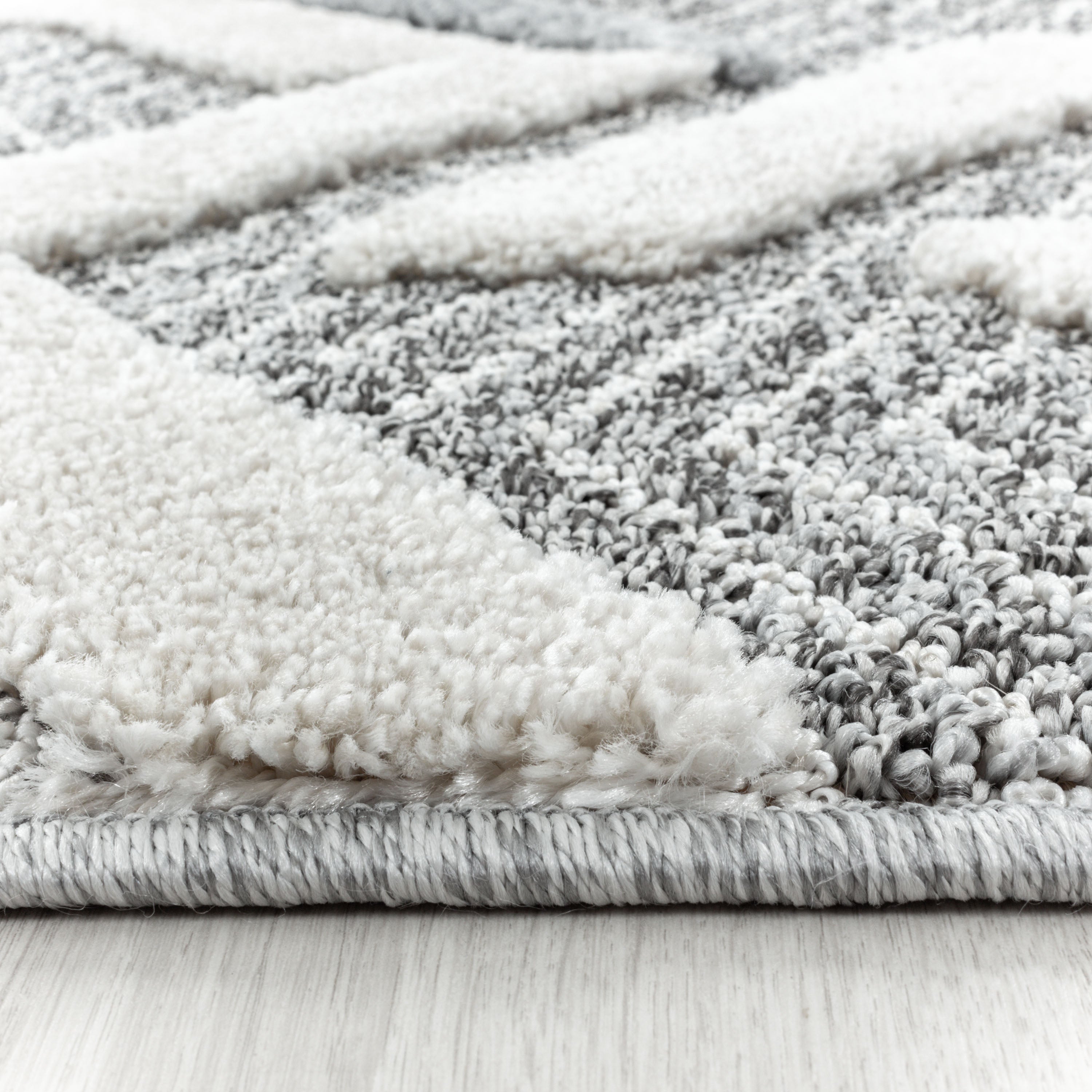 Teppich Wohnzimmer Berber Design Hoch-Tief Effekt 3D Optik Skandinavische Stil
