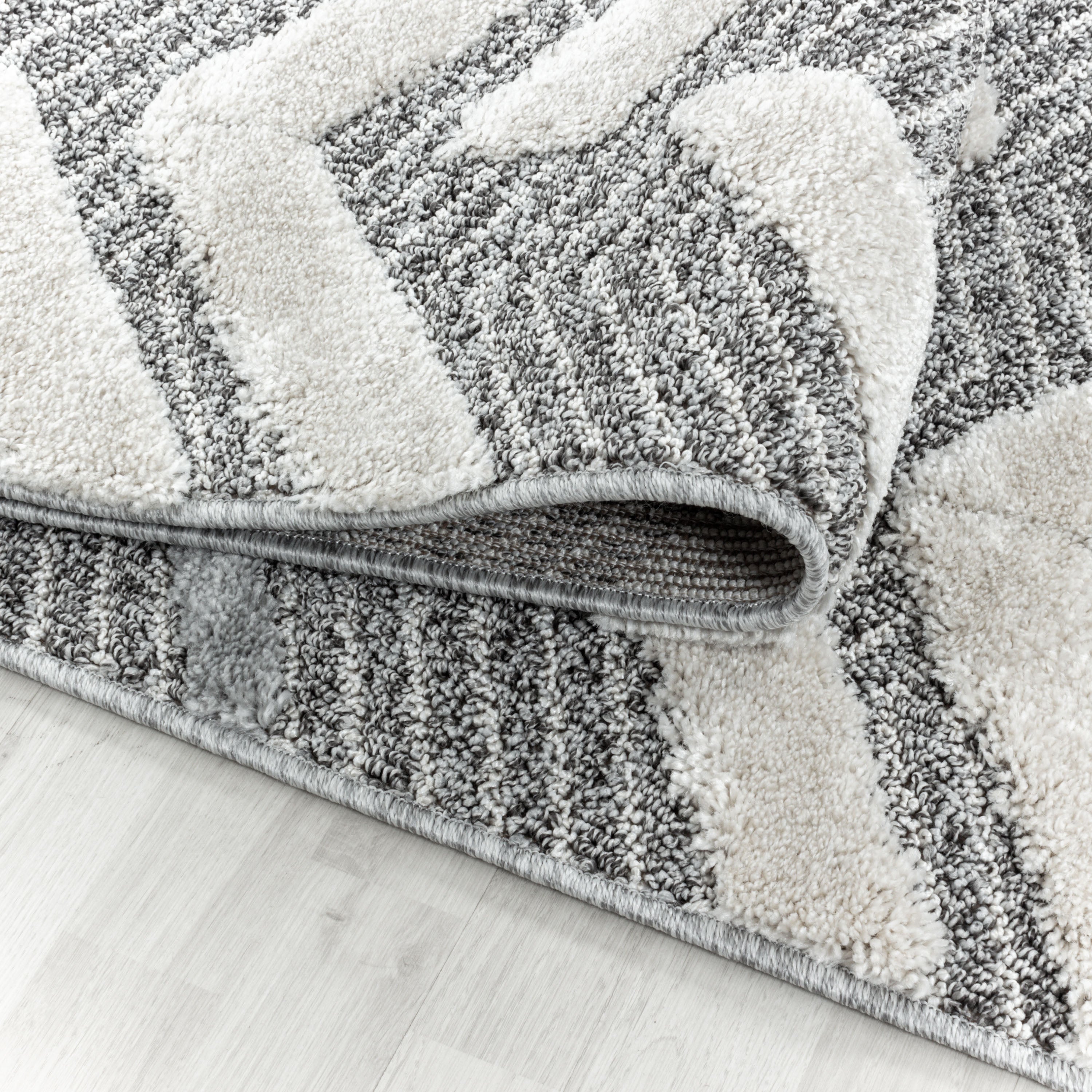 Teppich Wohnzimmer Berber Design Hoch-Tief Effekt 3D Optik Skandinavische Stil