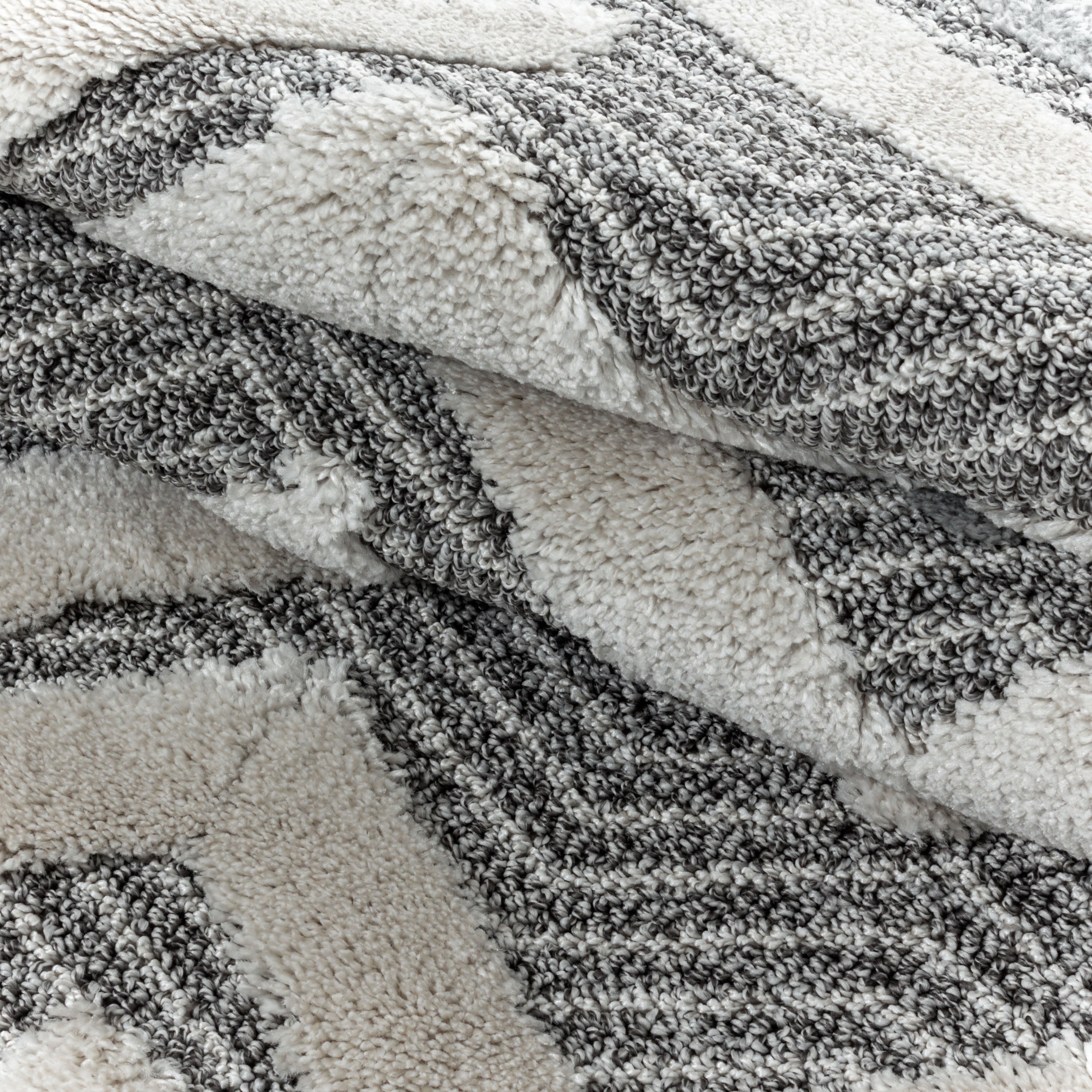 Teppich Wohnzimmer Berber Design Hoch-Tief Effekt 3D Optik Skandinavische Stil