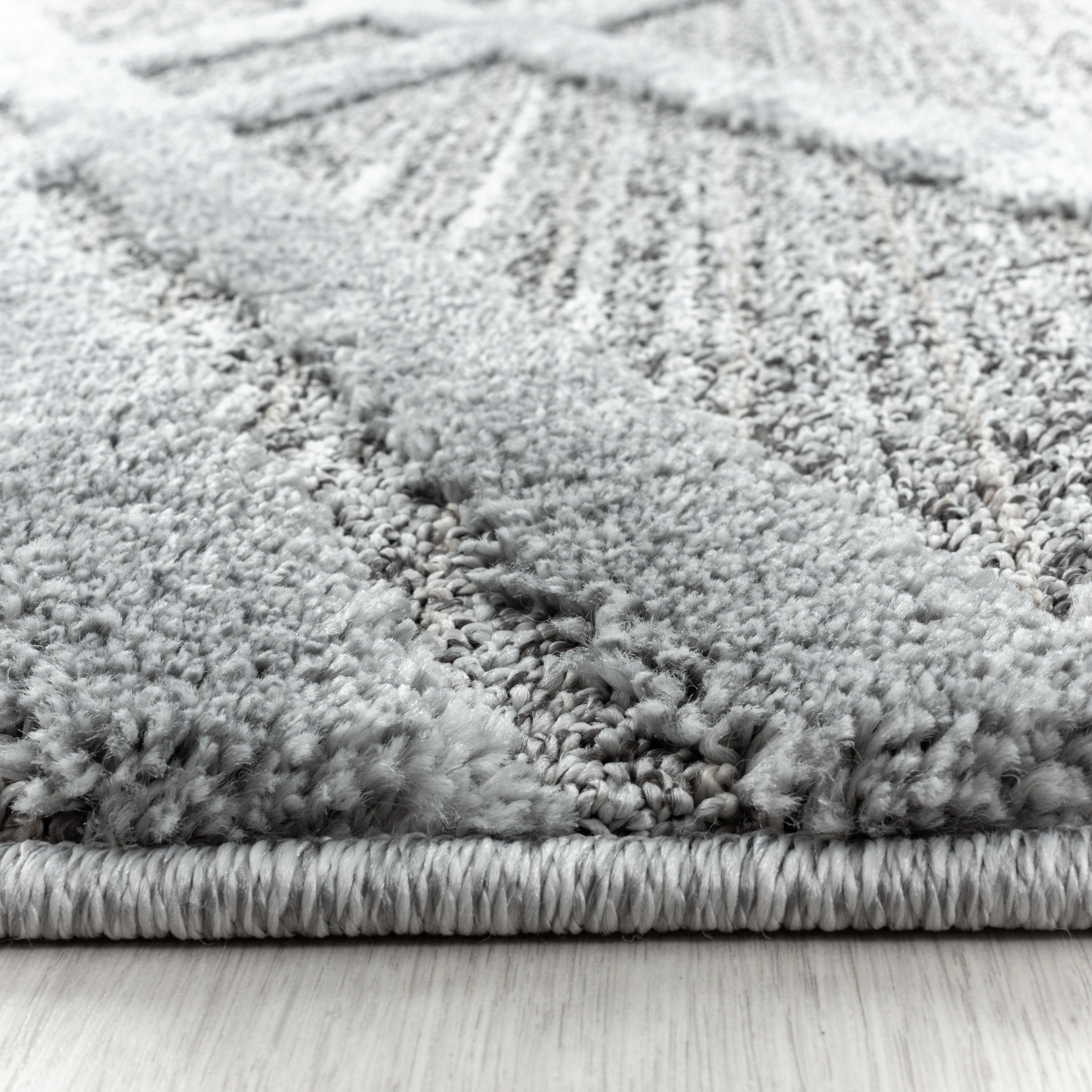 Teppich Wohnzimmer Boho Design Hoch-Tief Effekt 3D Optik Skandinavische Stil