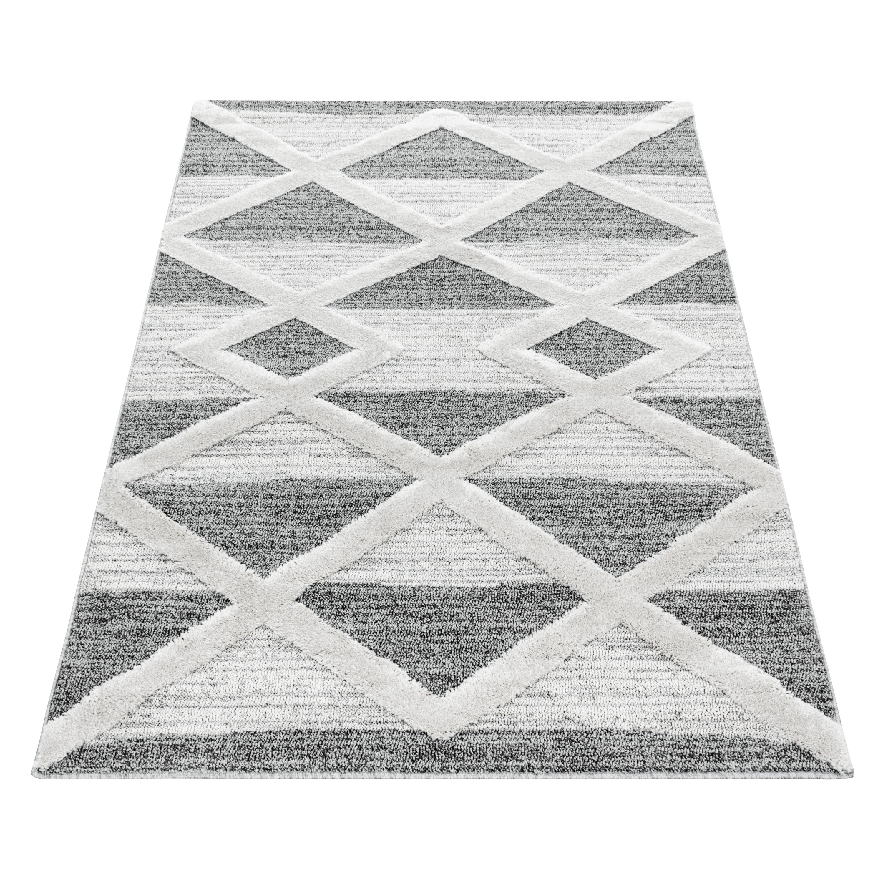Teppich Wohnzimmer Geometrisch Design Weich Hoch-Tief Effekt Skandinavische Stil