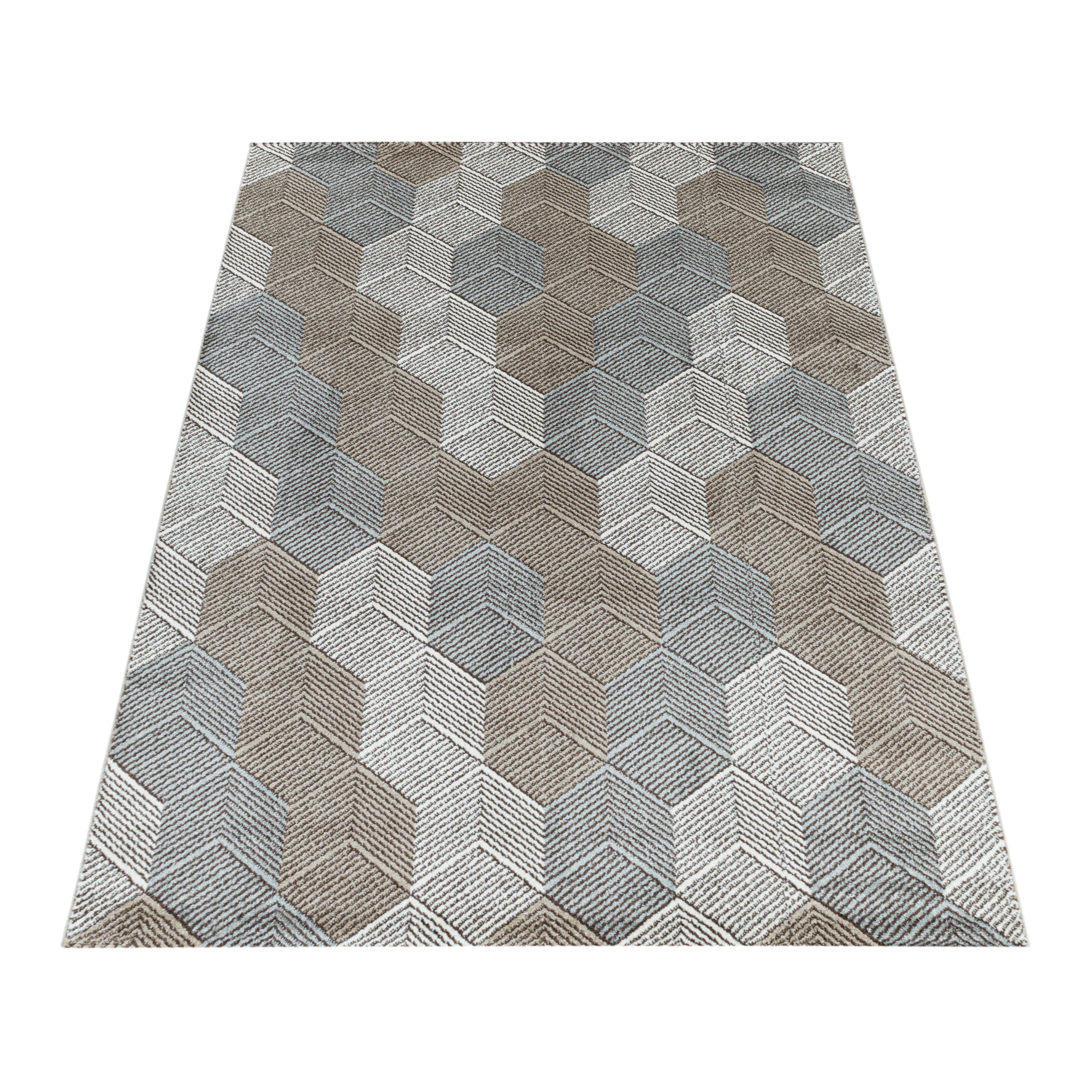 Kurzflor Teppich Wohnzimmer Modern Design Vintage-Stil Weich Pflegeleicht
