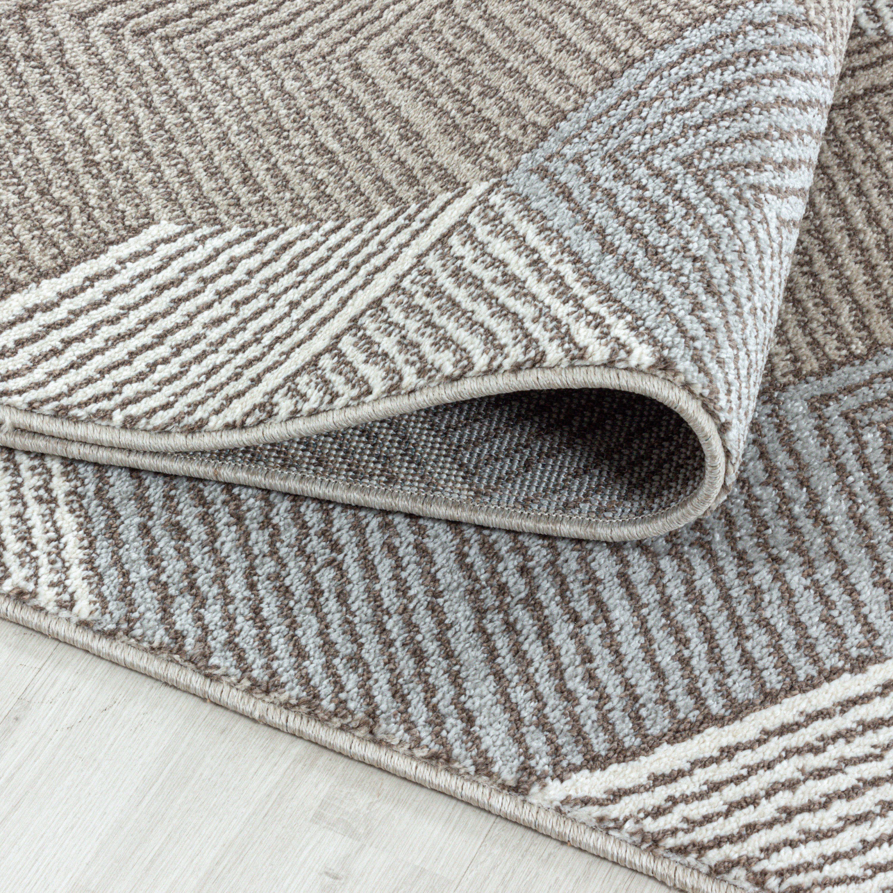 Kurzflor Teppich Wohnzimmer Modern Design Vintage-Stil Weich Pflegeleicht