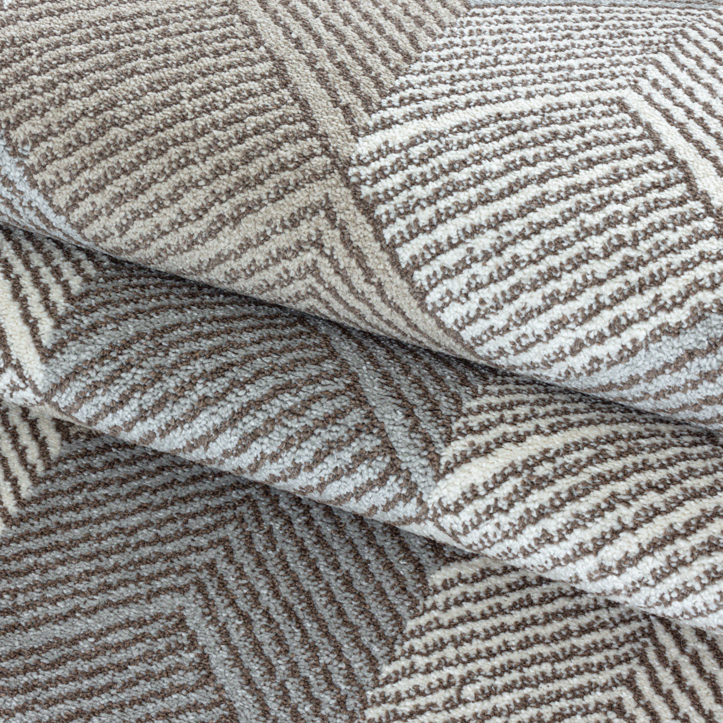 Kurzflor Teppich Wohnzimmer Modern Design Vintage-Stil Weich Pflegeleicht
