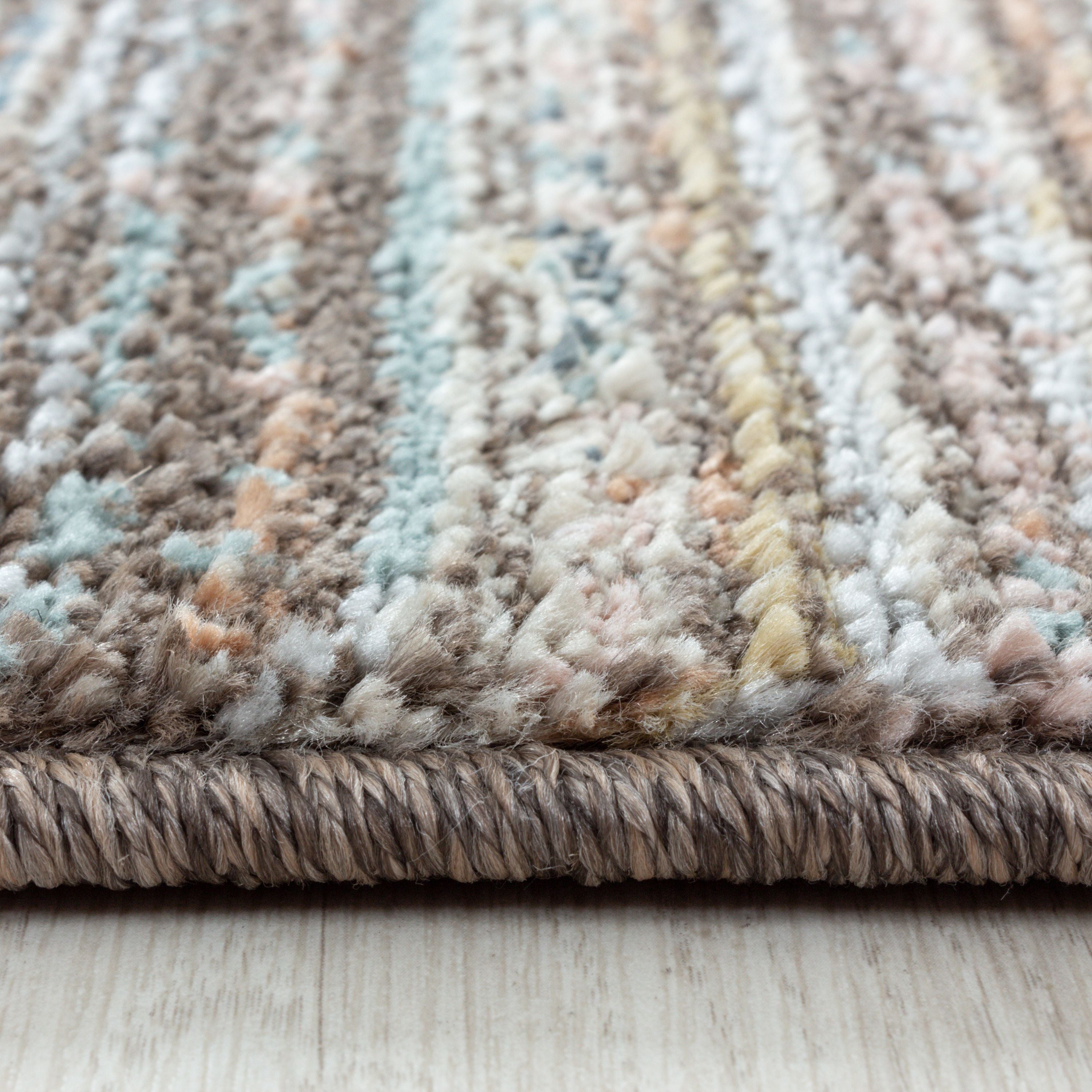 Kurzflor Teppich Wohnzimmer Modern Design Vintage-Stil Weich Pflegeleicht