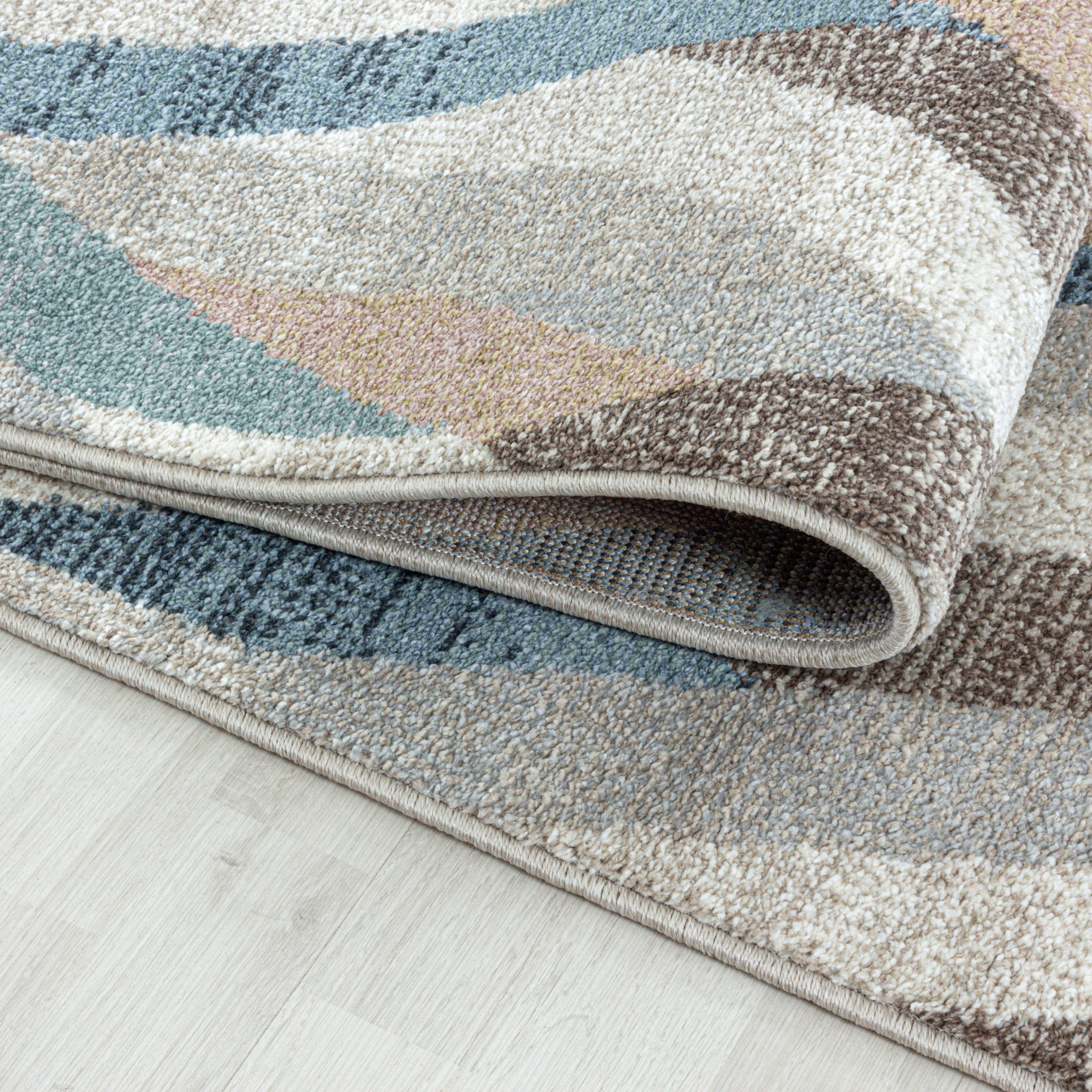 Kurzflor Teppich Wohnzimmer Modern Design Vintage-Stil Weich Pflegeleicht