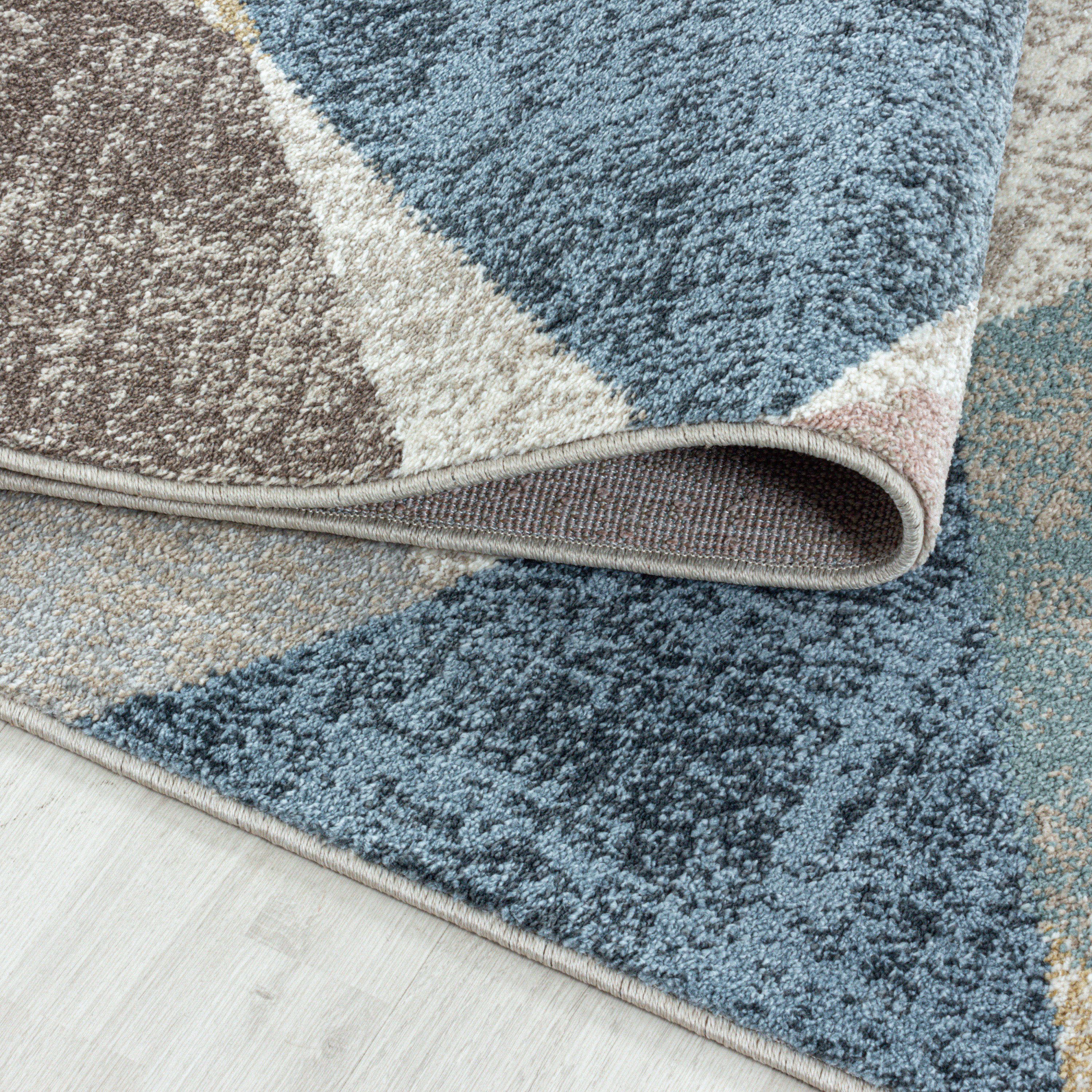 Kurzflor Teppich Wohnzimmer Modern Design Vintage-Stil Weich Pflegeleicht