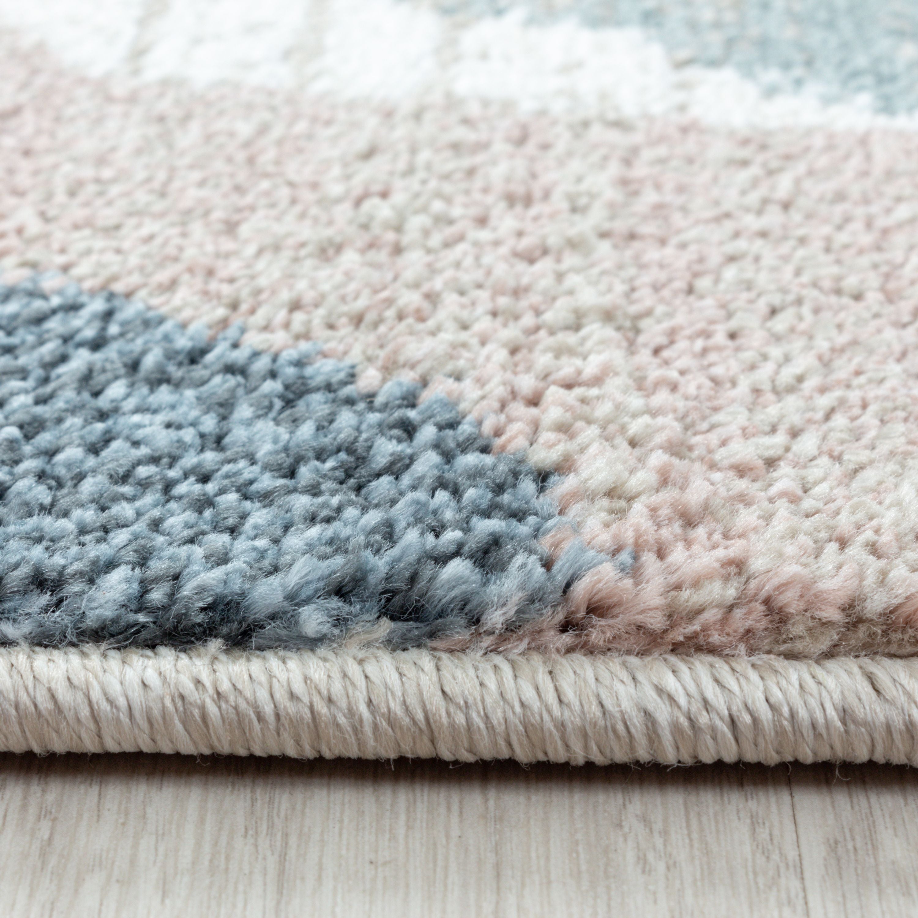 Kurzflor Teppich Wohnzimmer Modern Design Vintage-Stil Weich Pflegeleicht