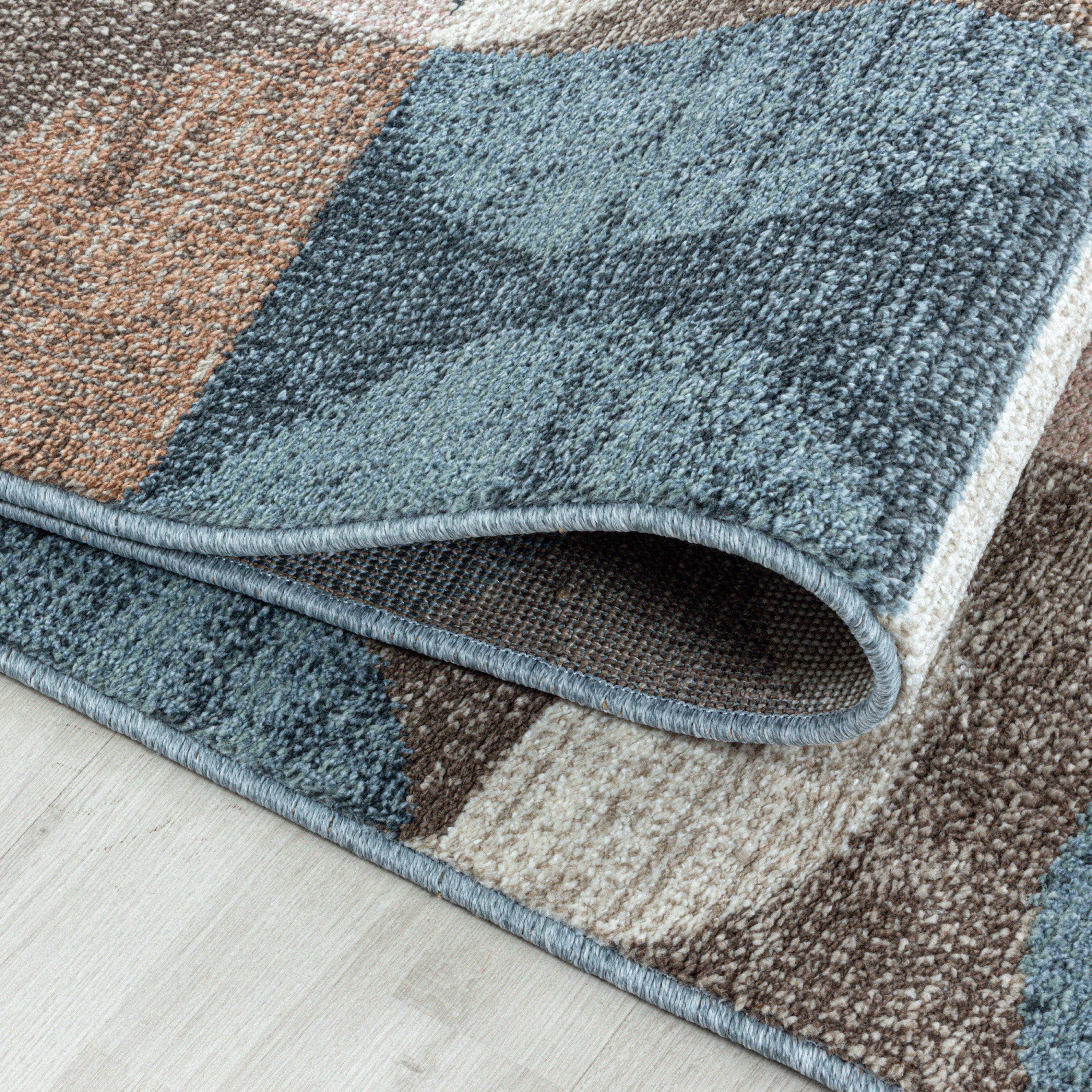 Kurzflor Teppich Wohnzimmer Modern Design Vintage-Stil Weich Pflegeleicht
